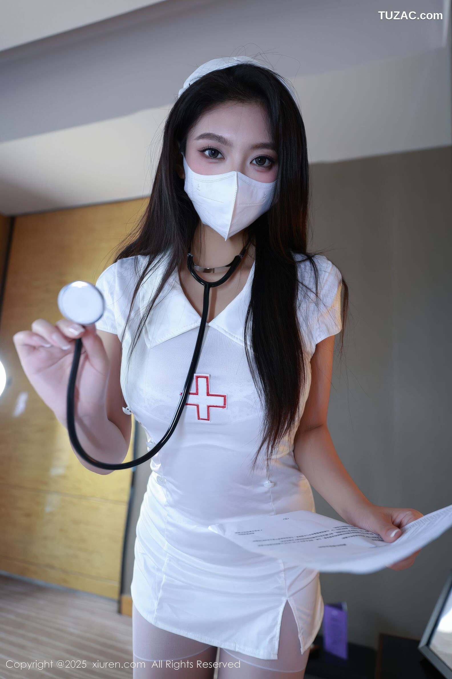 XiuRen秀人网-11134-冬安-白色护士制服白蕾丝内衣-2025.12.22