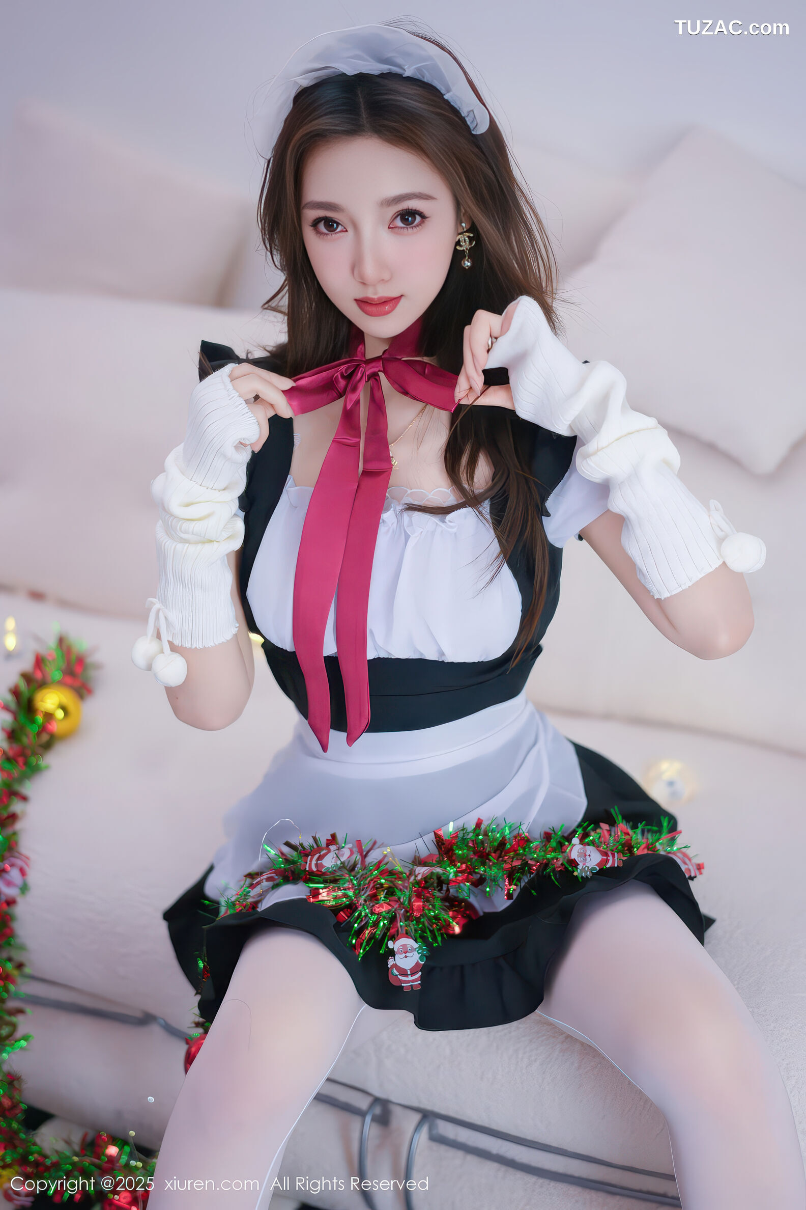 XiuRen秀人网-11152-Twins-桃桃-黑白女仆装-白蕾丝黑兔耳爆乳-2025.12.24
