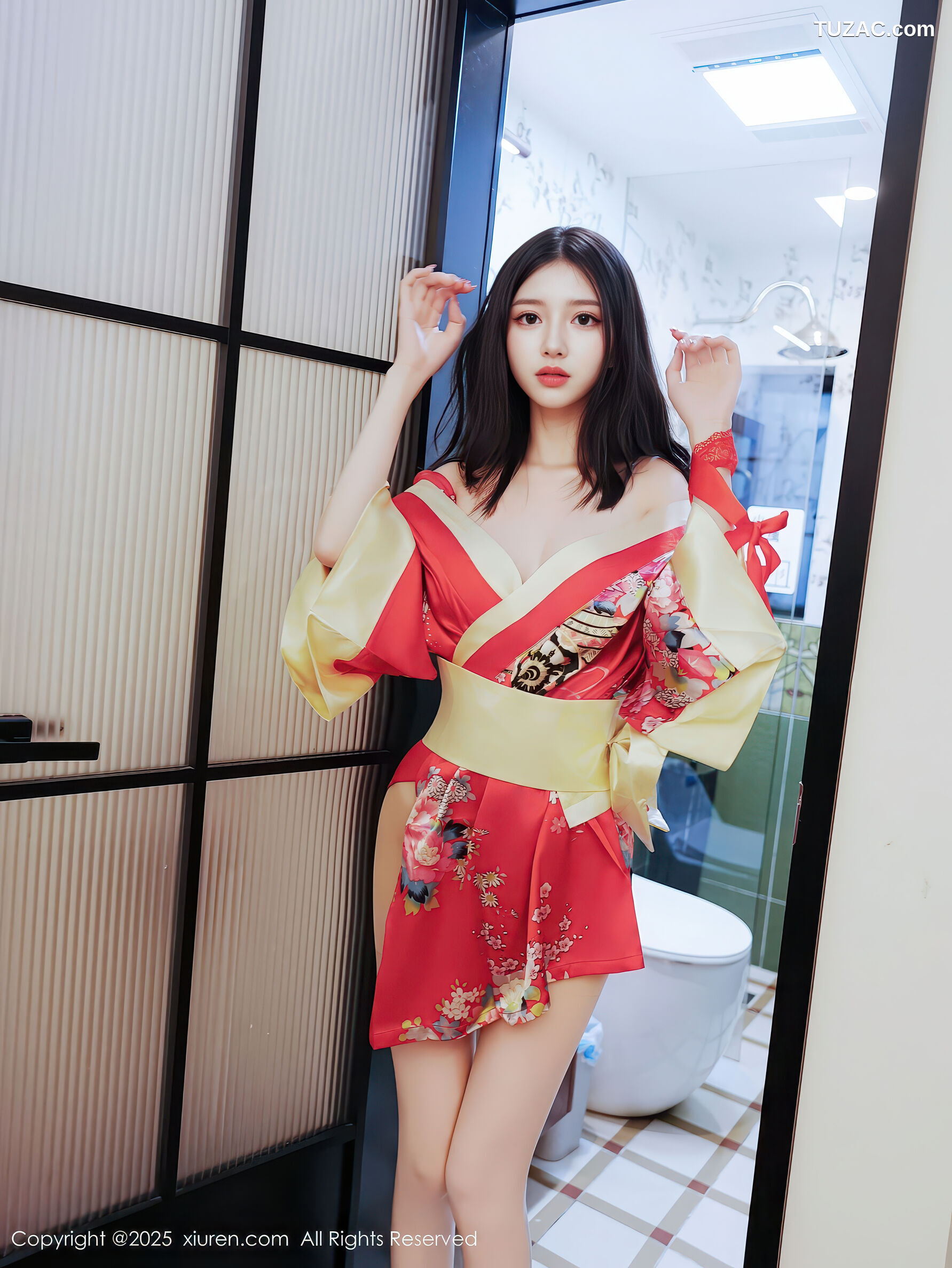 XiuRen秀人网-11155-白小蝶-日式红色短和服肉丝-2025.12.25