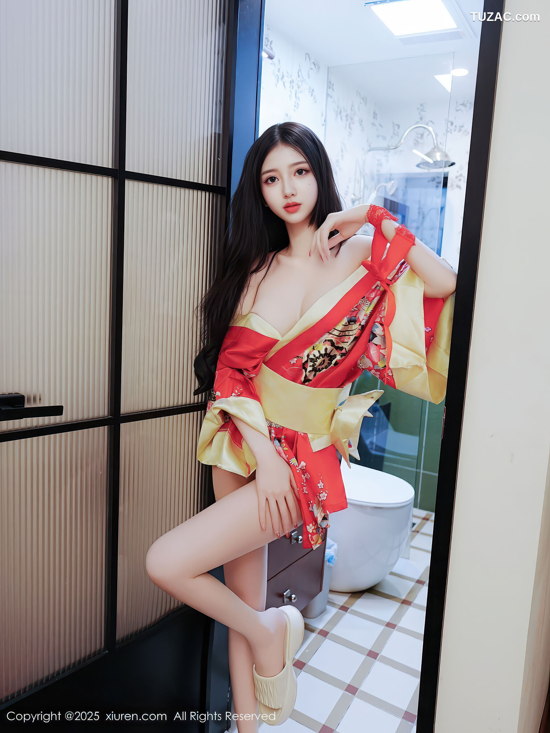 XiuRen秀人网-11155-白小蝶-日式红色短和服肉丝-2025.12.25