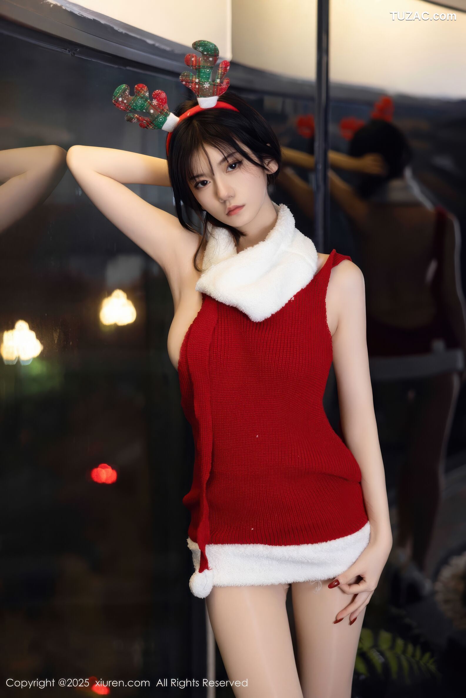 XiuRen秀人网-11158-凌七七-圣诞露背红色毛衣-2025.12.25