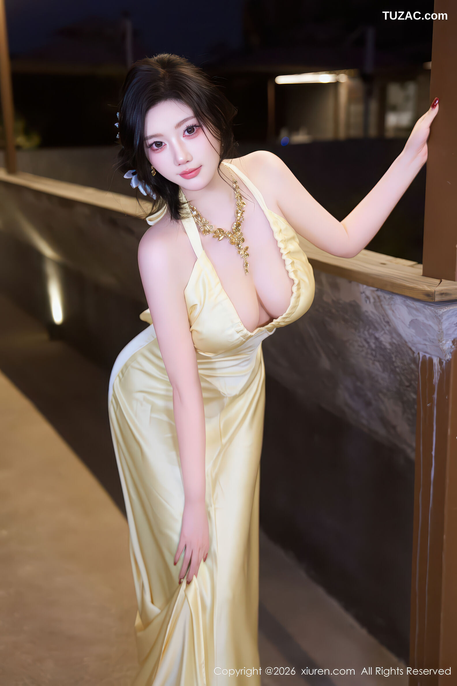 XiuRen秀人网-11206-杨晨晨-黄色礼裙白蕾丝情趣内衣头纱-2026.01.07