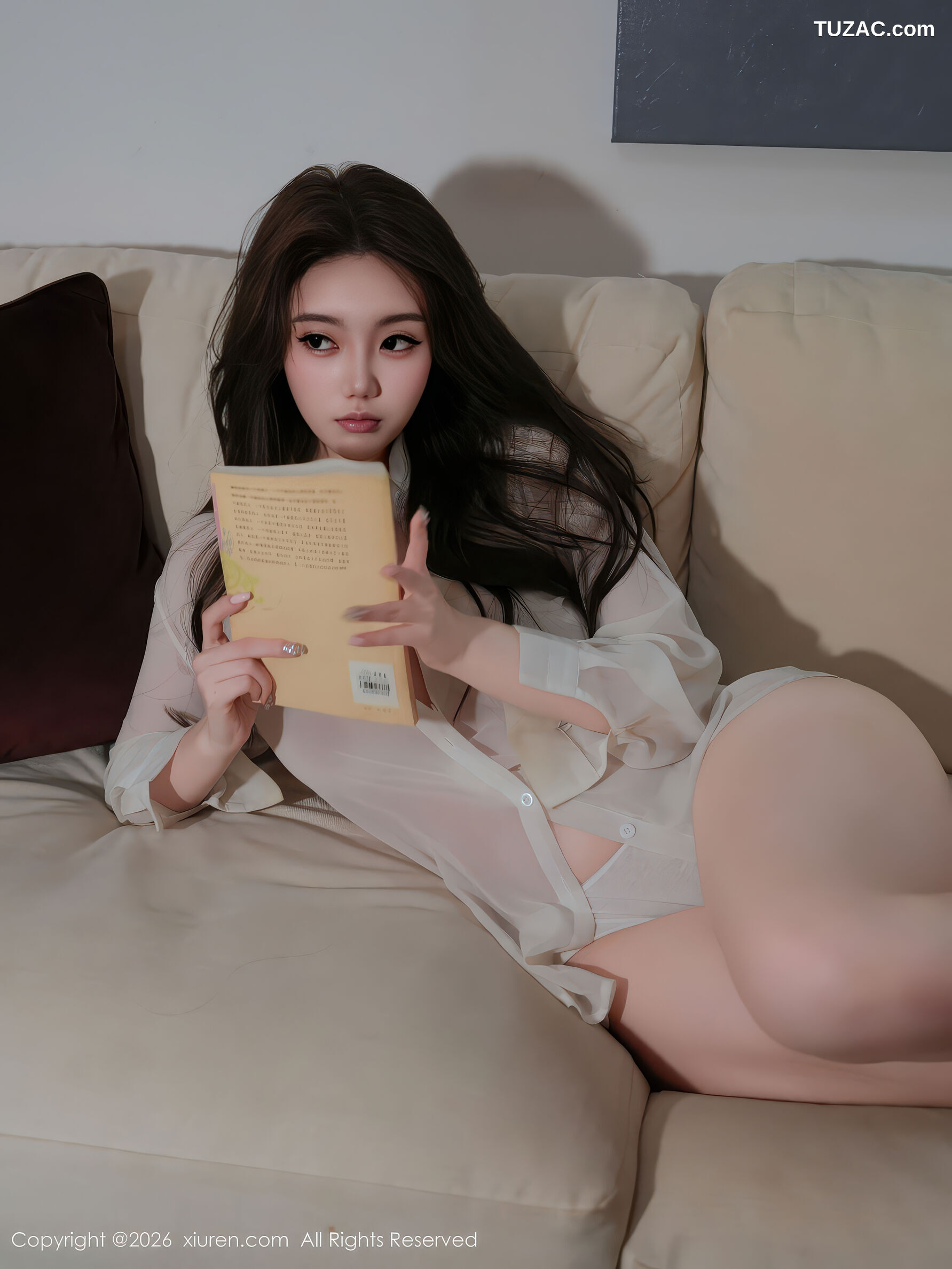 XiuRen秀人网-11208-Laurel_Zoe-轻透白色衬衫沙发读书诱惑-2026.01.08