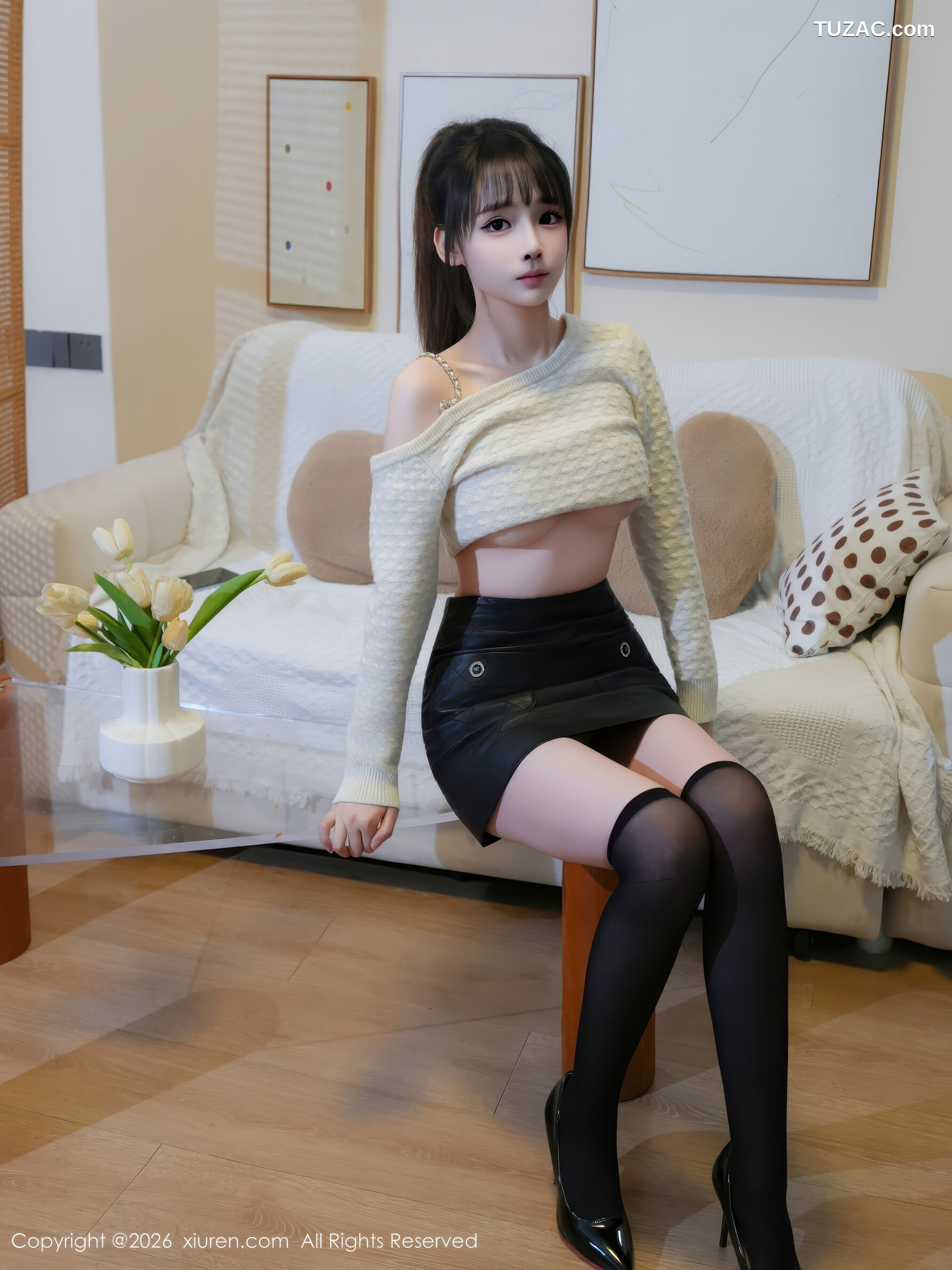 XiuRen秀人网-11254-沈蜜儿-白T黑短裙黑丝-2026.01.21