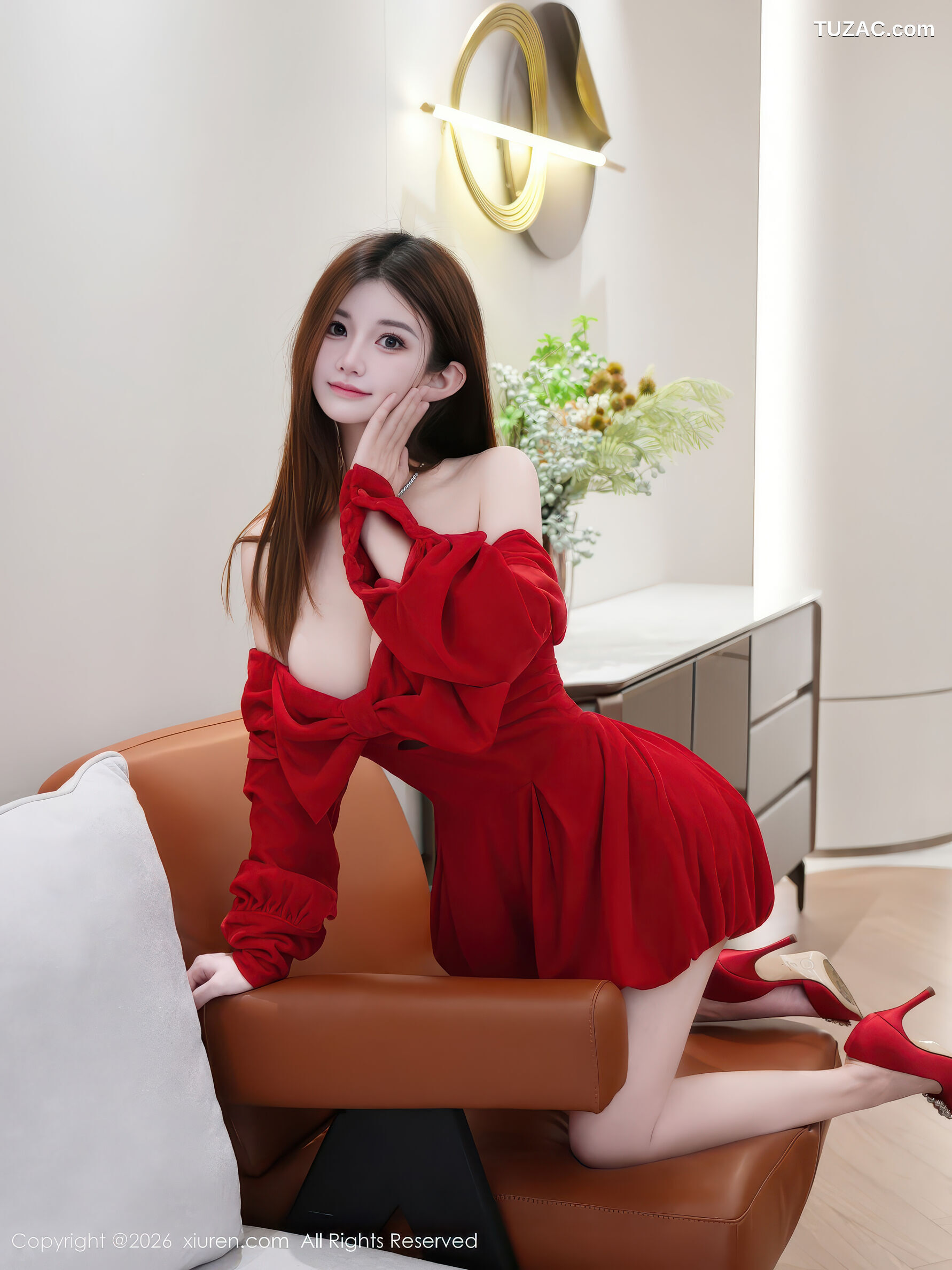 XiuRen秀人网-11280-苏甜橙子-红色连衣短裙-2026.01.27