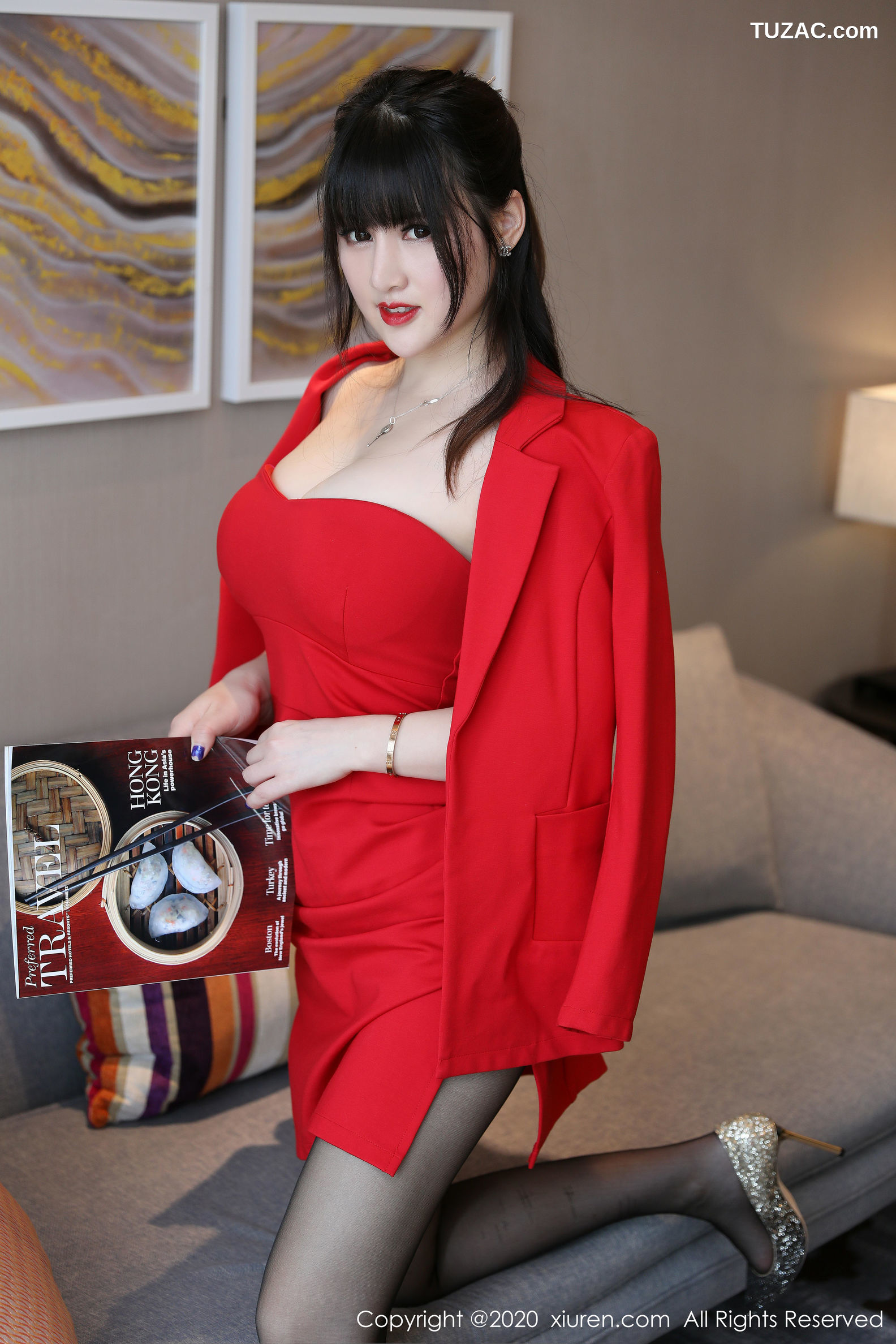 XiuRen秀人网-2087-诗诗-《红色的职业装与魅惑黑丝》-2020.03.23