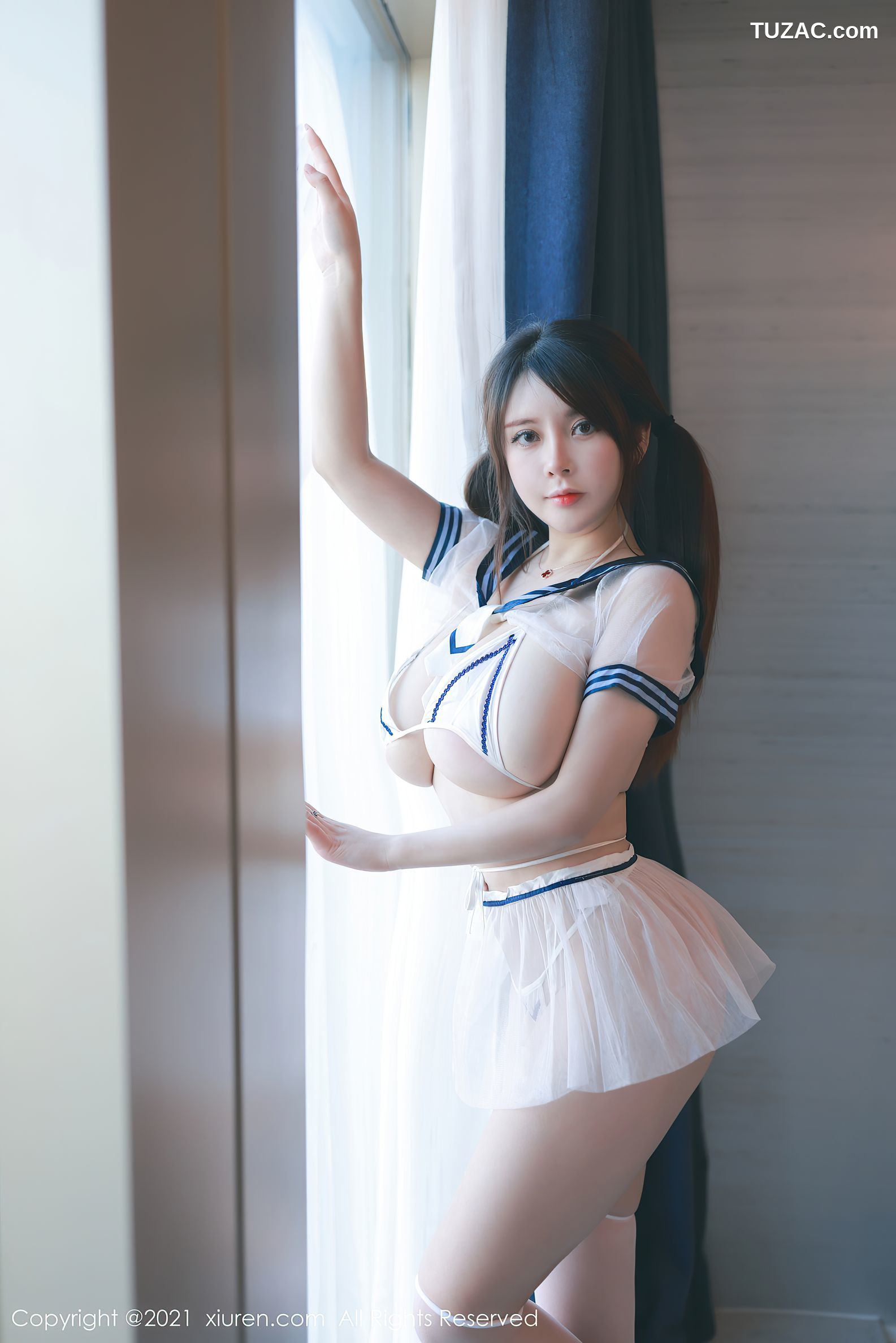 XiuRen秀人网-3012-奶油妹妹-海军三点式内衣童颜巨乳-2021.01.18