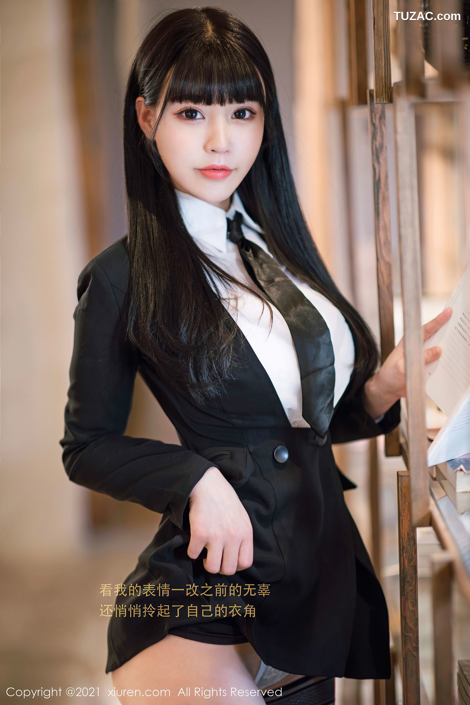 XiuRen秀人网-3038-朱可儿Flower-图书馆主题白衬衣-2021.01.25