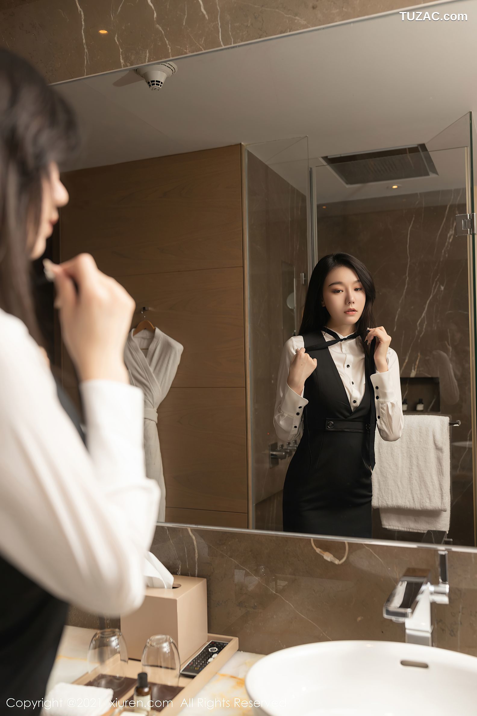 XiuRen秀人网-3042-安然Maleah-房务经理主题白衬衣蕾丝内衣-2021.01.25