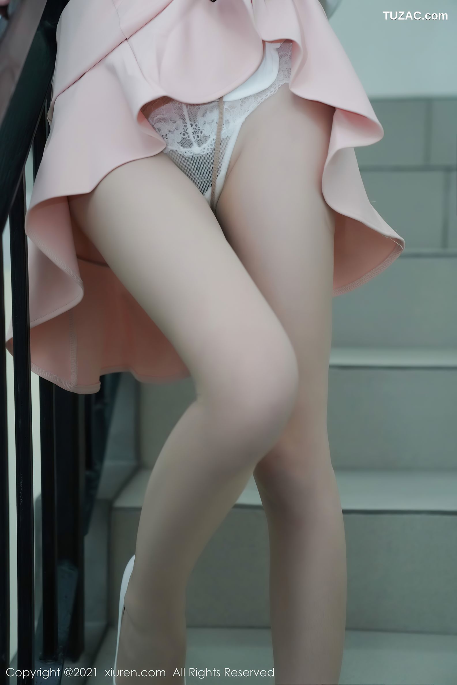 XiuRen秀人网-3046-周于希Sandy-办公室前台主题粉色短裙下薄透肉丝-2021.01.26