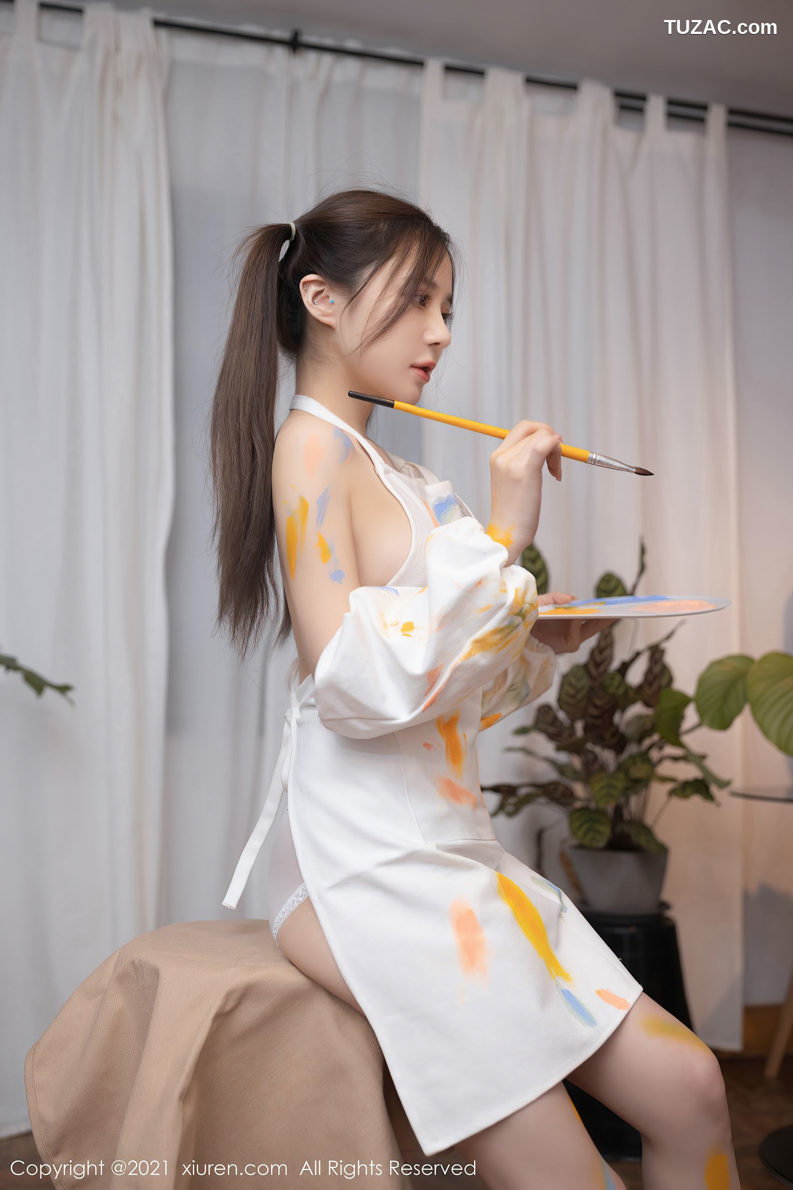 XiuRen秀人网-3048-鱼子酱Fish-邻居小哥哥画室主题-2021.01.26