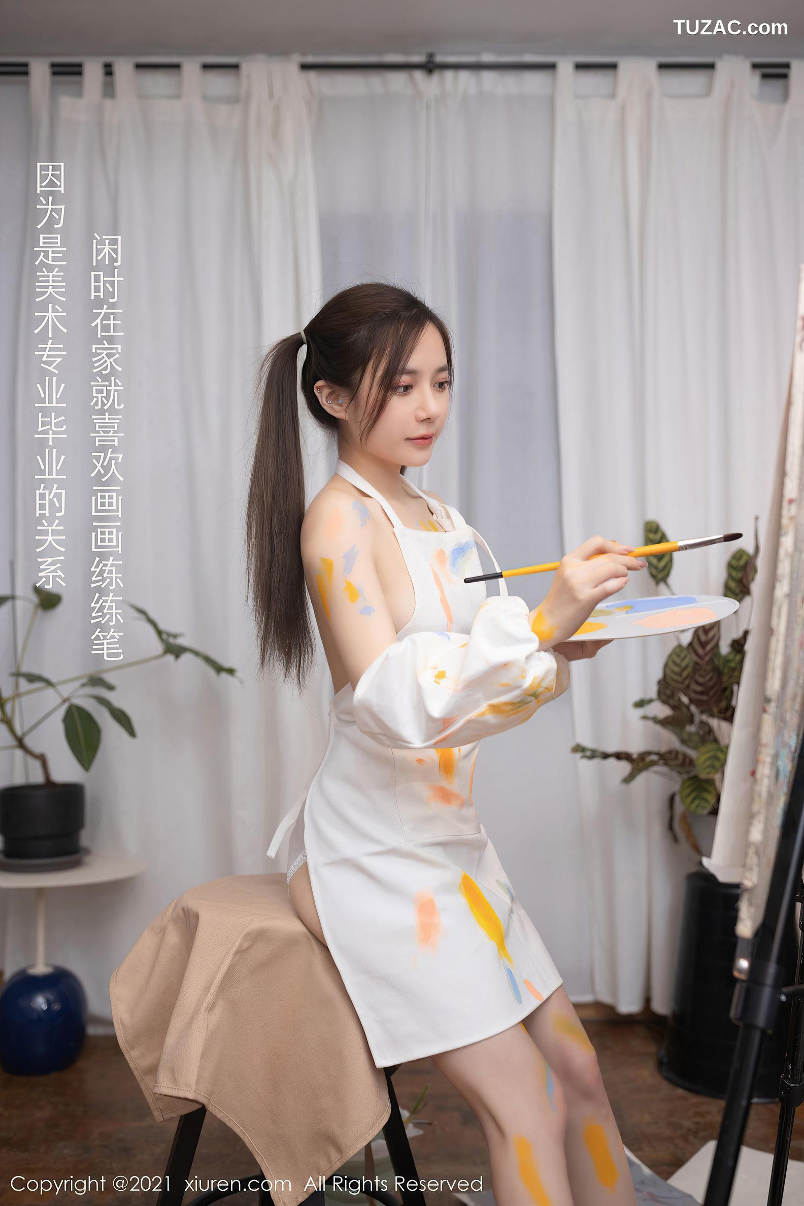 XiuRen秀人网-3048-鱼子酱Fish-邻居小哥哥画室主题-2021.01.26