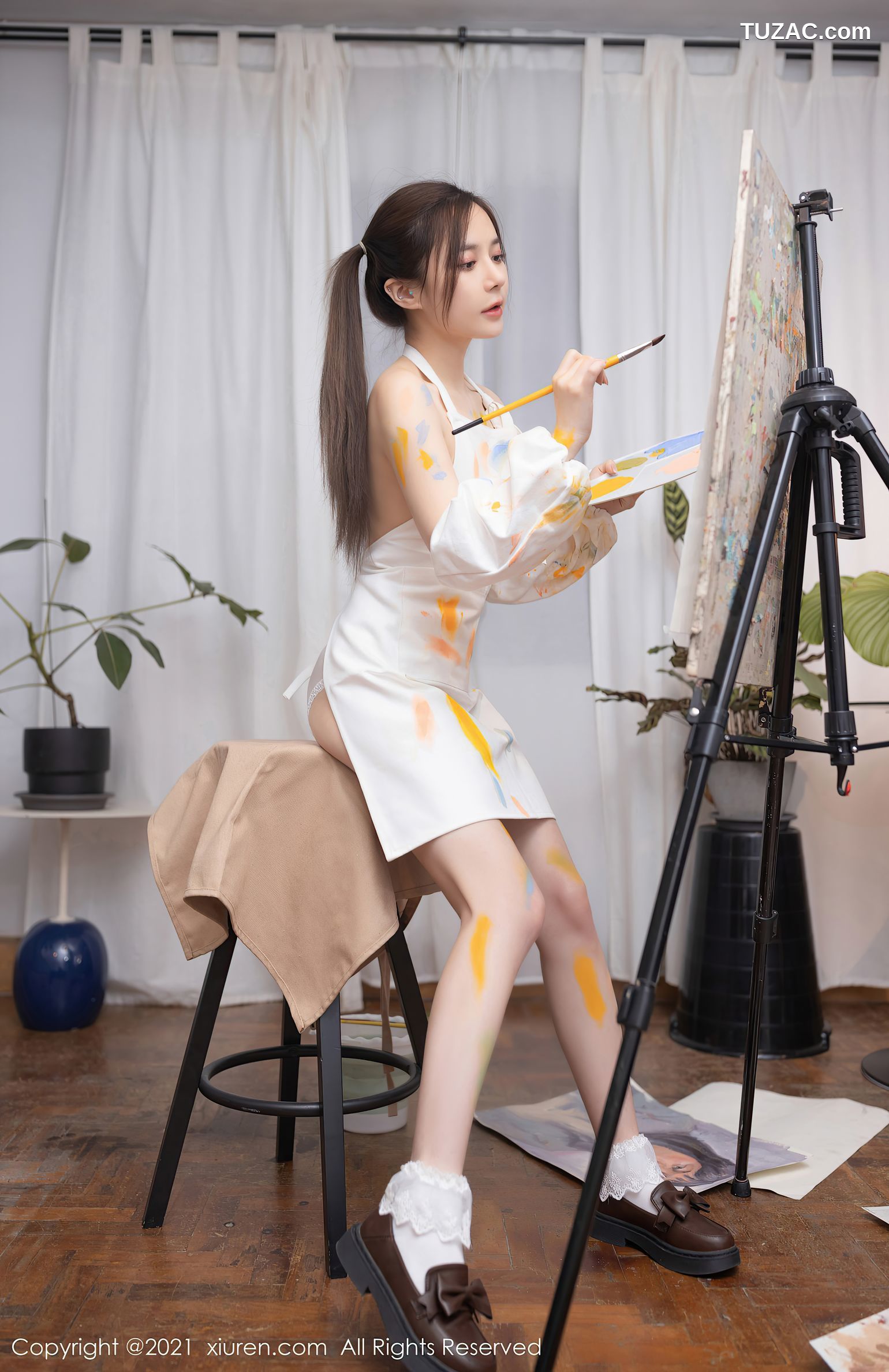 XiuRen秀人网-3048-鱼子酱Fish-邻居小哥哥画室主题-2021.01.26