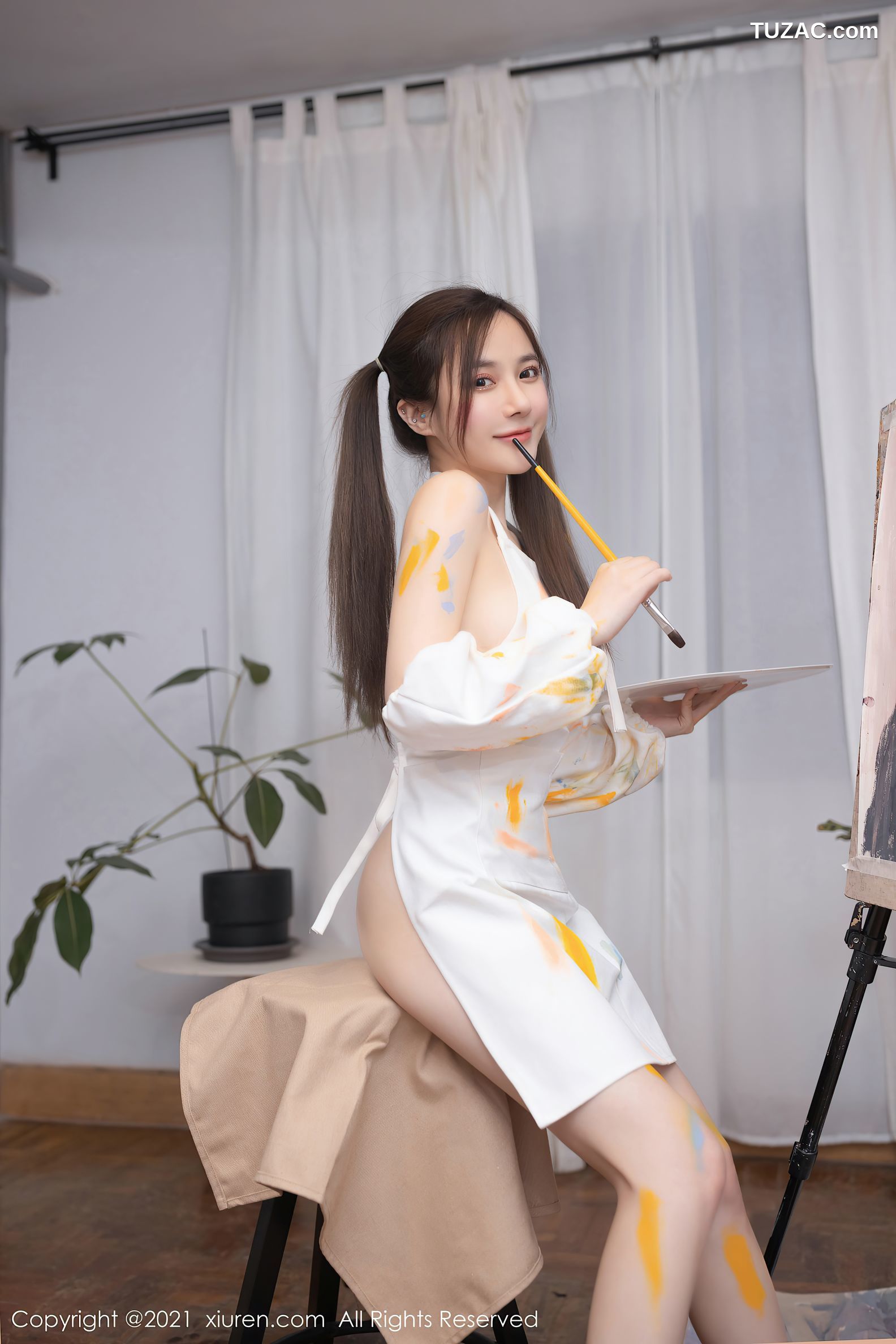 XiuRen秀人网-3048-鱼子酱Fish-邻居小哥哥画室主题-2021.01.26