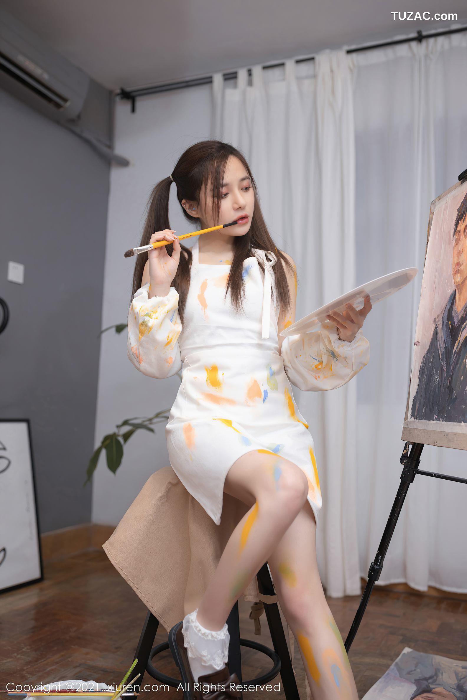XiuRen秀人网-3048-鱼子酱Fish-邻居小哥哥画室主题-2021.01.26