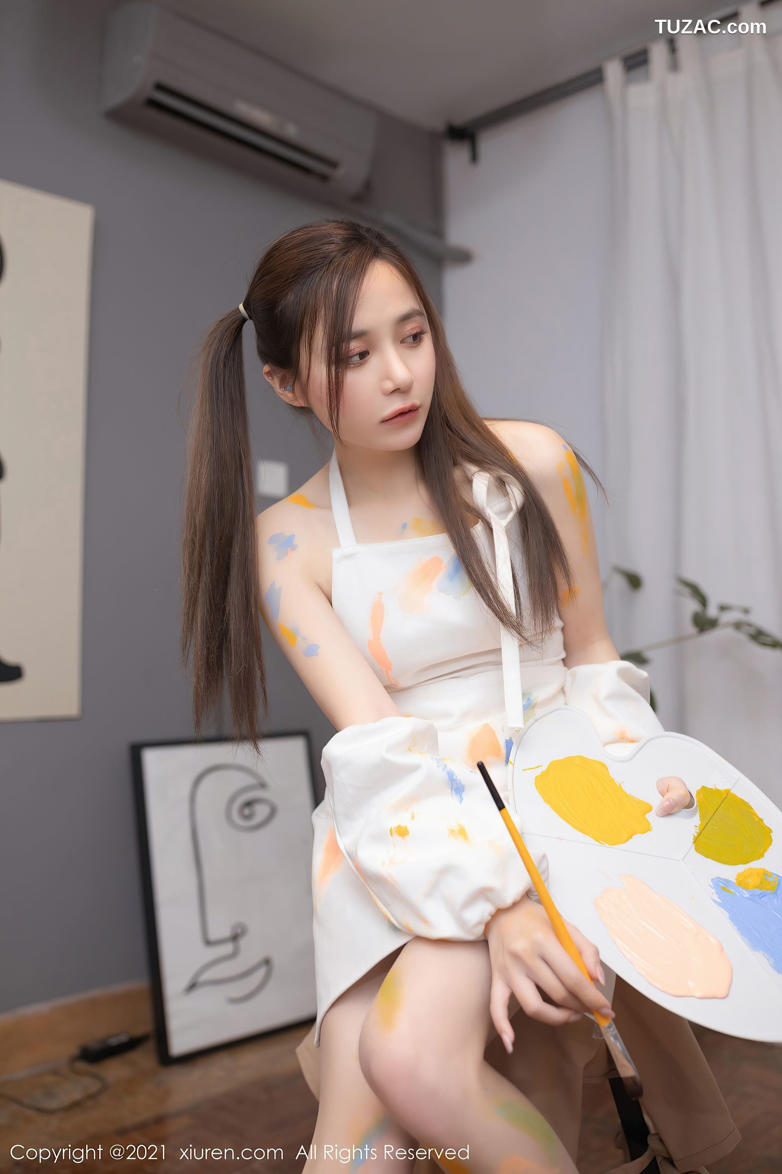 XiuRen秀人网-3048-鱼子酱Fish-邻居小哥哥画室主题-2021.01.26