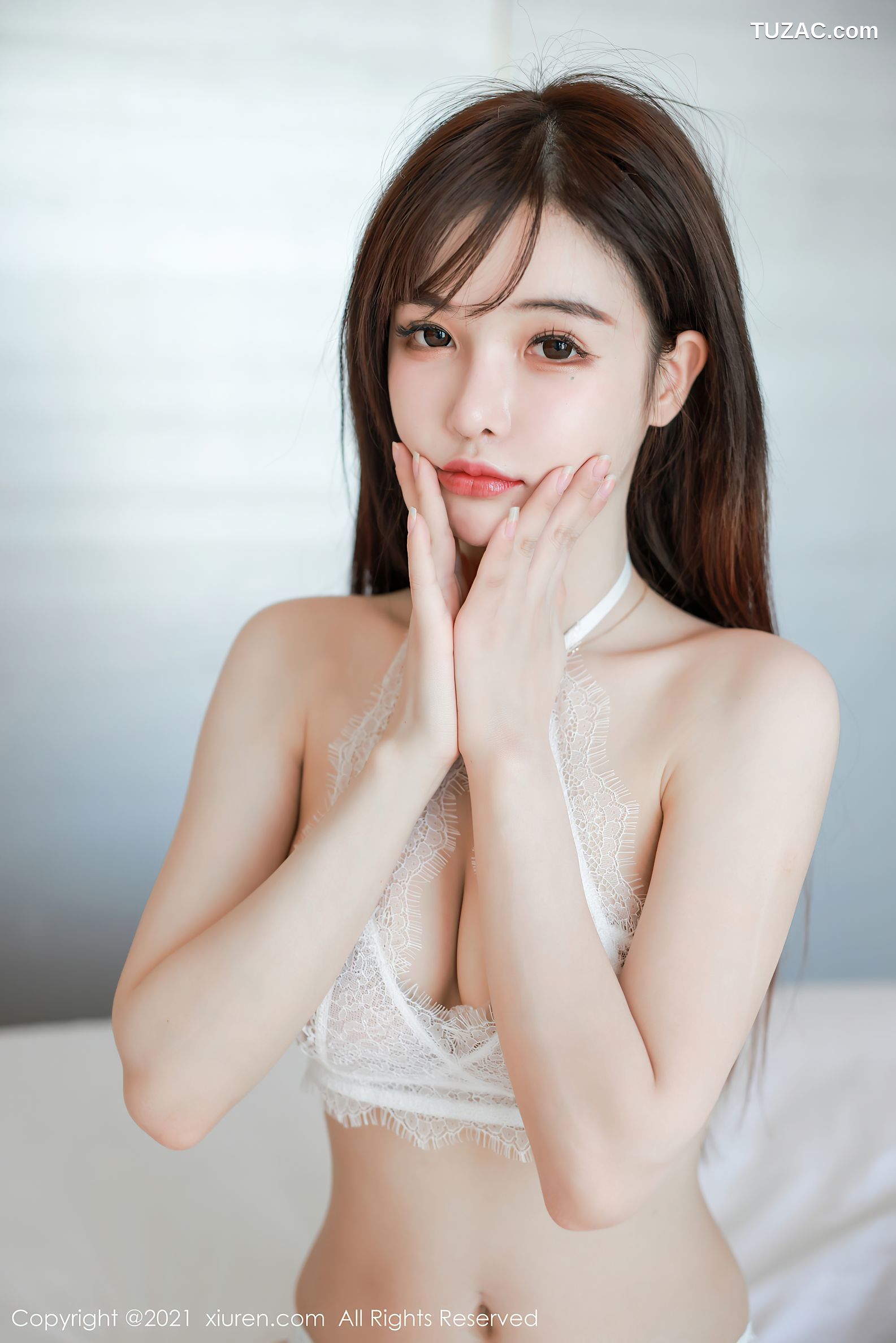 XiuRen秀人网-3050-南初妹妹-白色精致蕾丝内衣镂空-2021.01.27