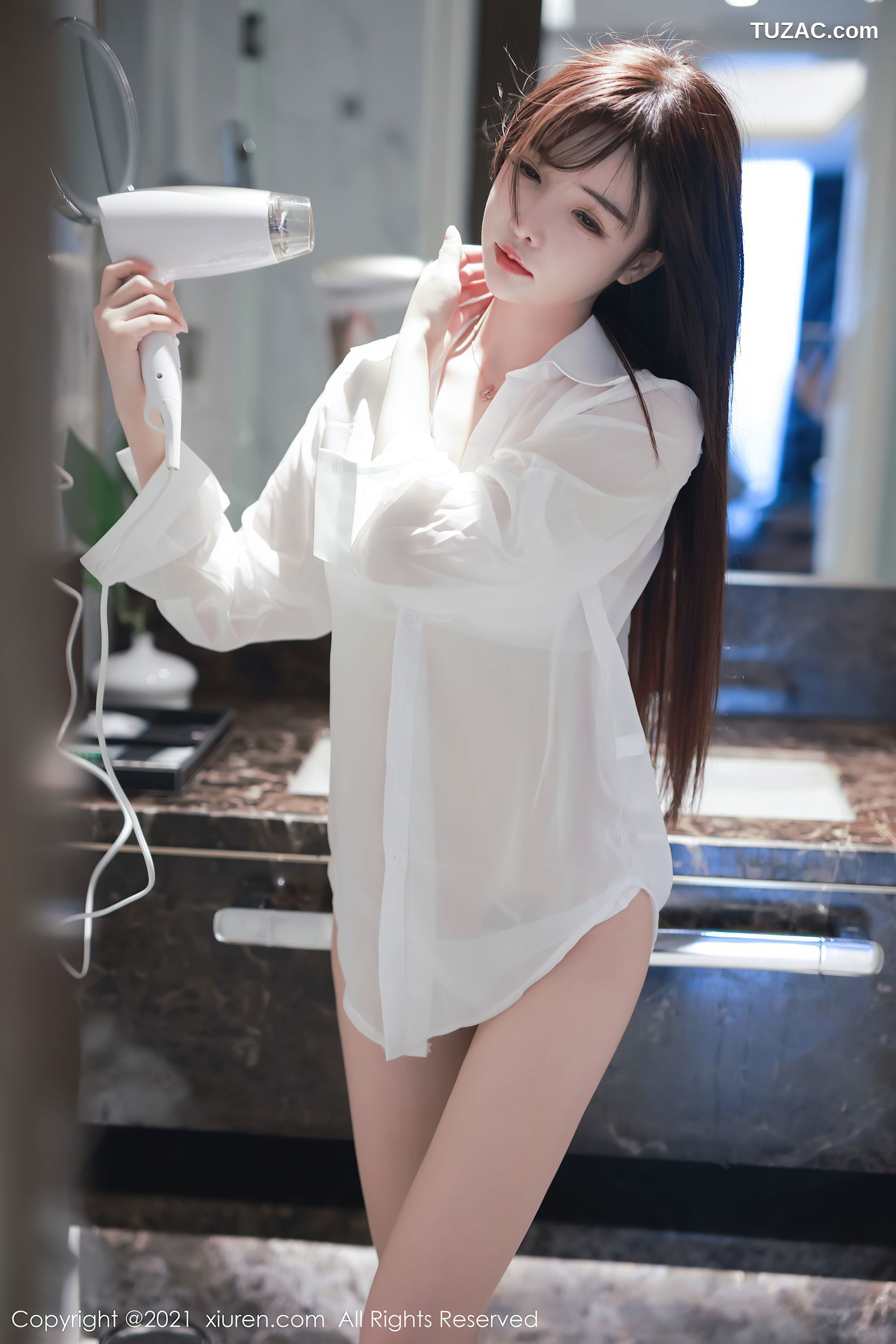 XiuRen秀人网-3064-南初妹妹-洁白衬衫白色内衣-2021.02.01