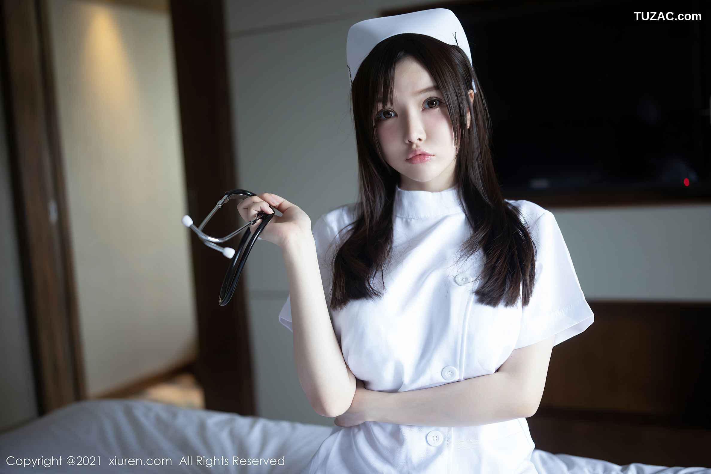 XiuRen秀人网-3114-糯美子MINIbabe-洁白护士制服主题蕾丝内衣-2021.02.20