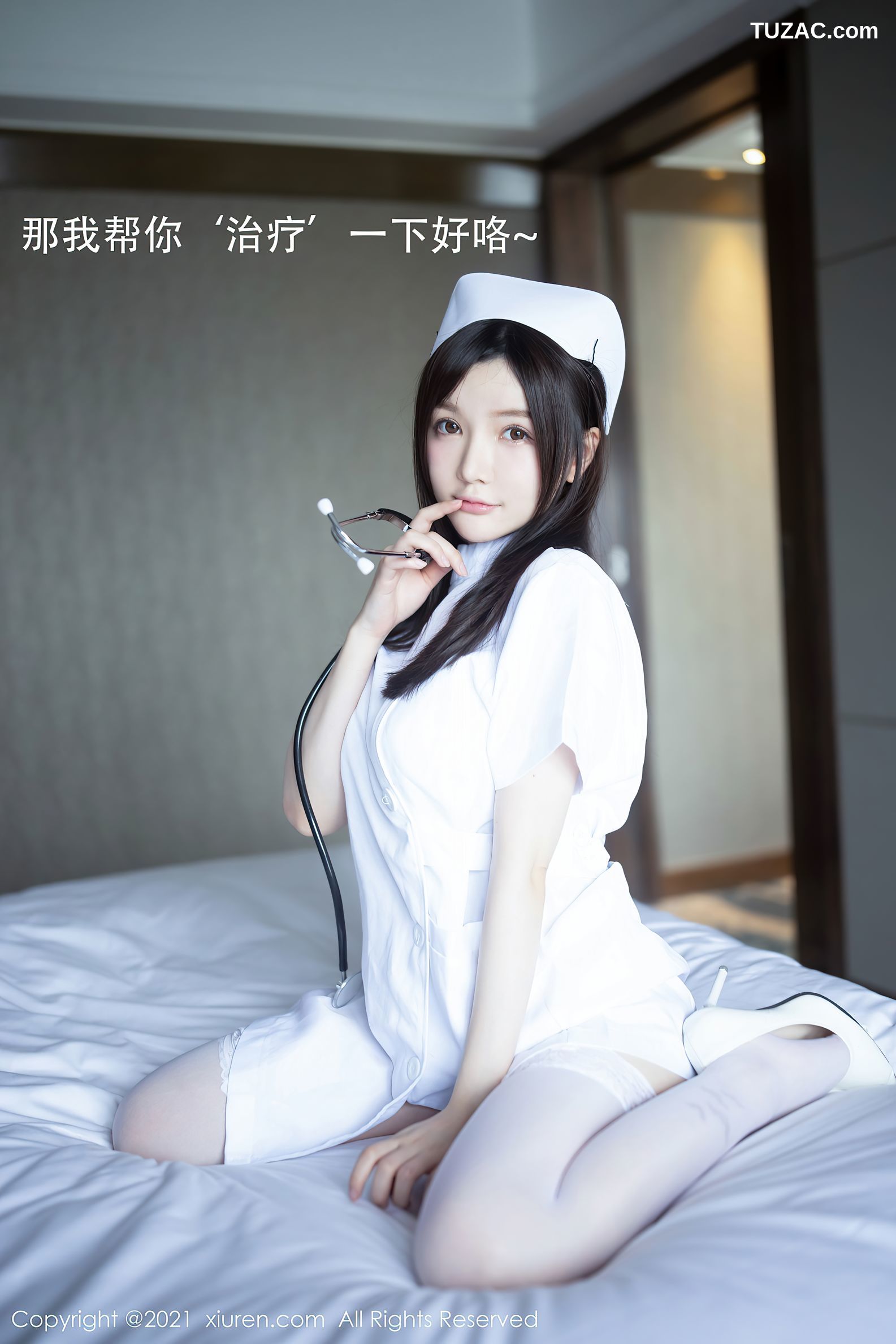 XiuRen秀人网-3114-糯美子MINIbabe-洁白护士制服主题蕾丝内衣-2021.02.20