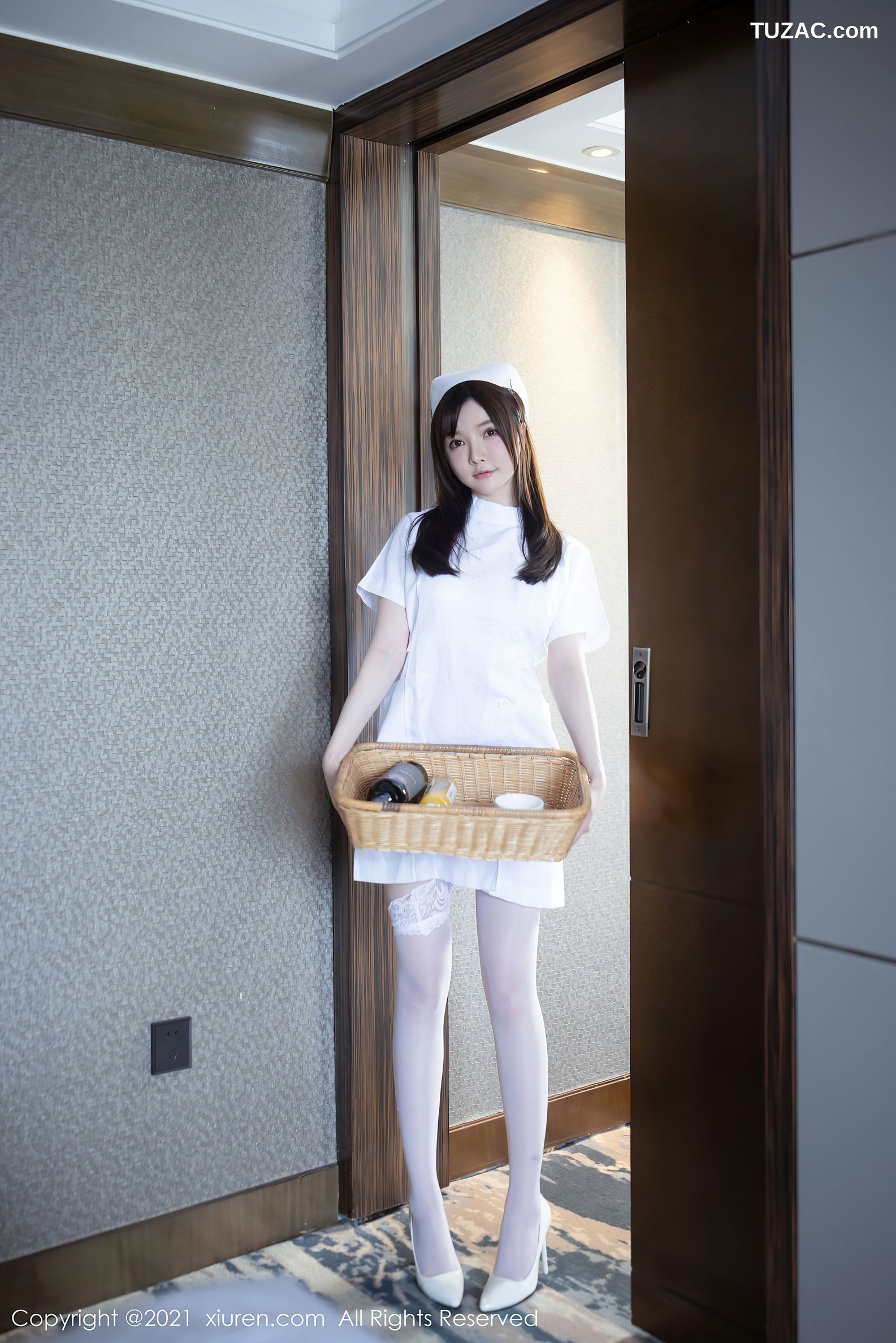 XiuRen秀人网-3114-糯美子MINIbabe-洁白护士制服主题蕾丝内衣-2021.02.20