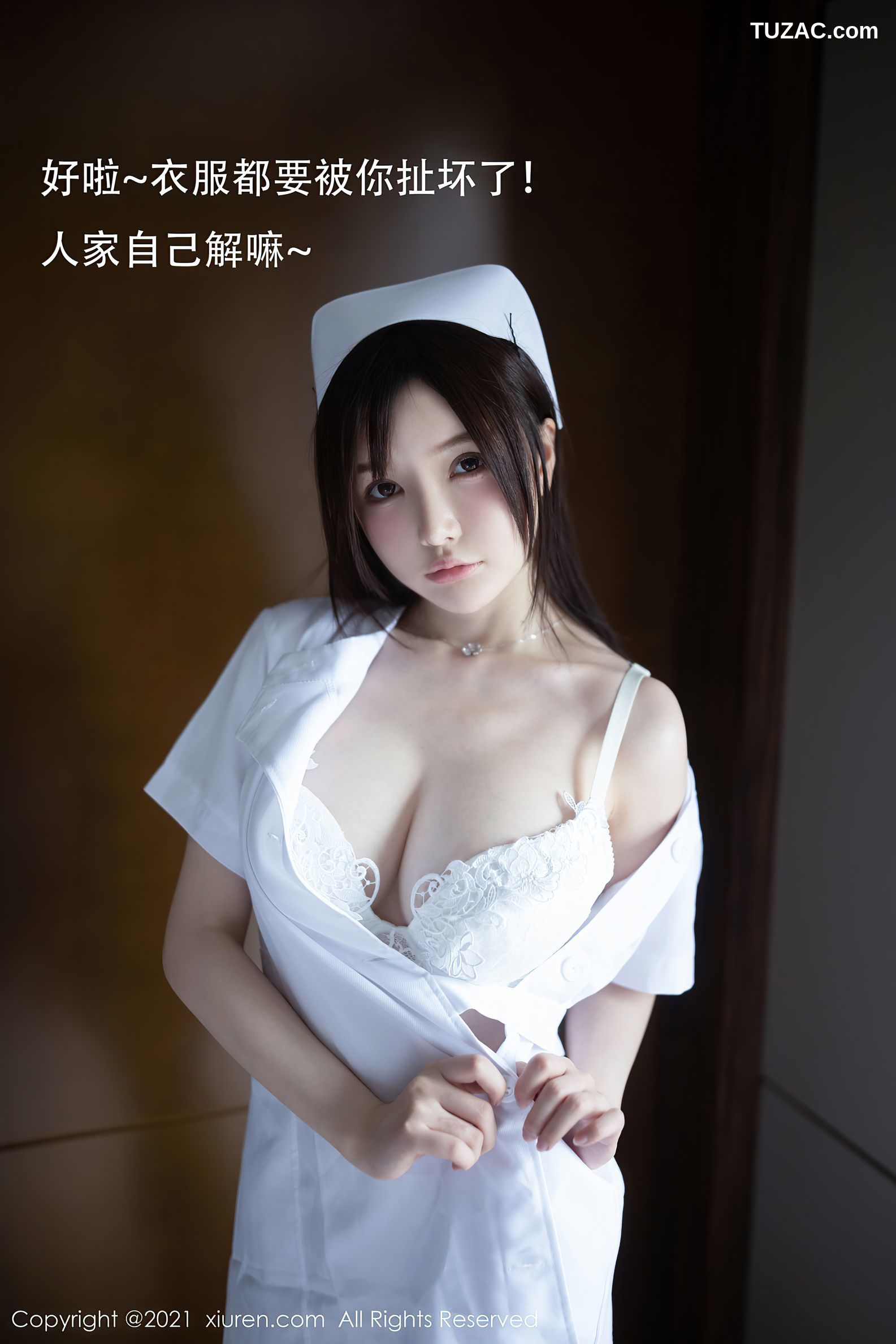 XiuRen秀人网-3114-糯美子MINIbabe-洁白护士制服主题蕾丝内衣-2021.02.20