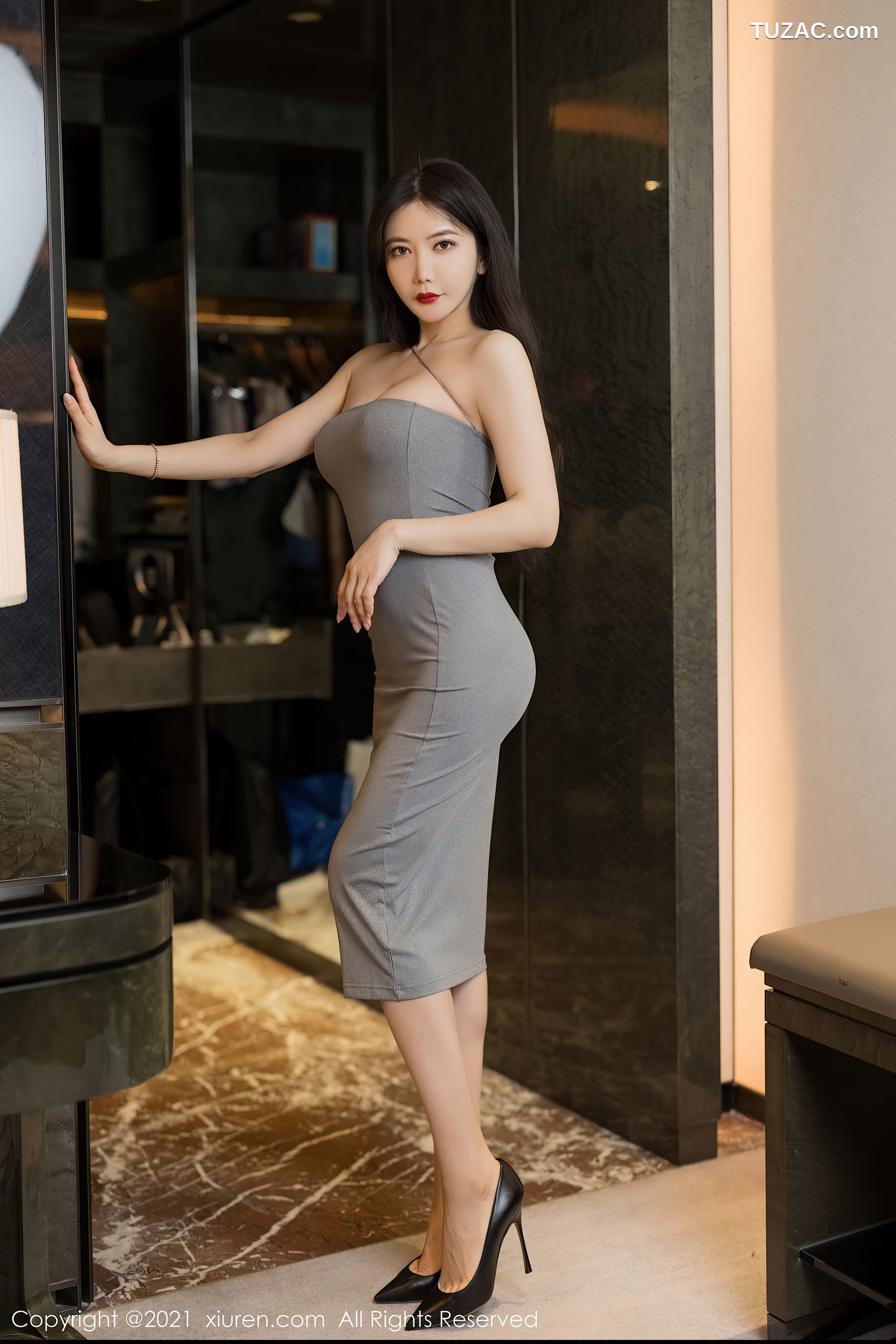 XiuRen秀人网-3154-心妍公主-长裙包裹婀娜体态蕾丝睡衣-2021.03.02