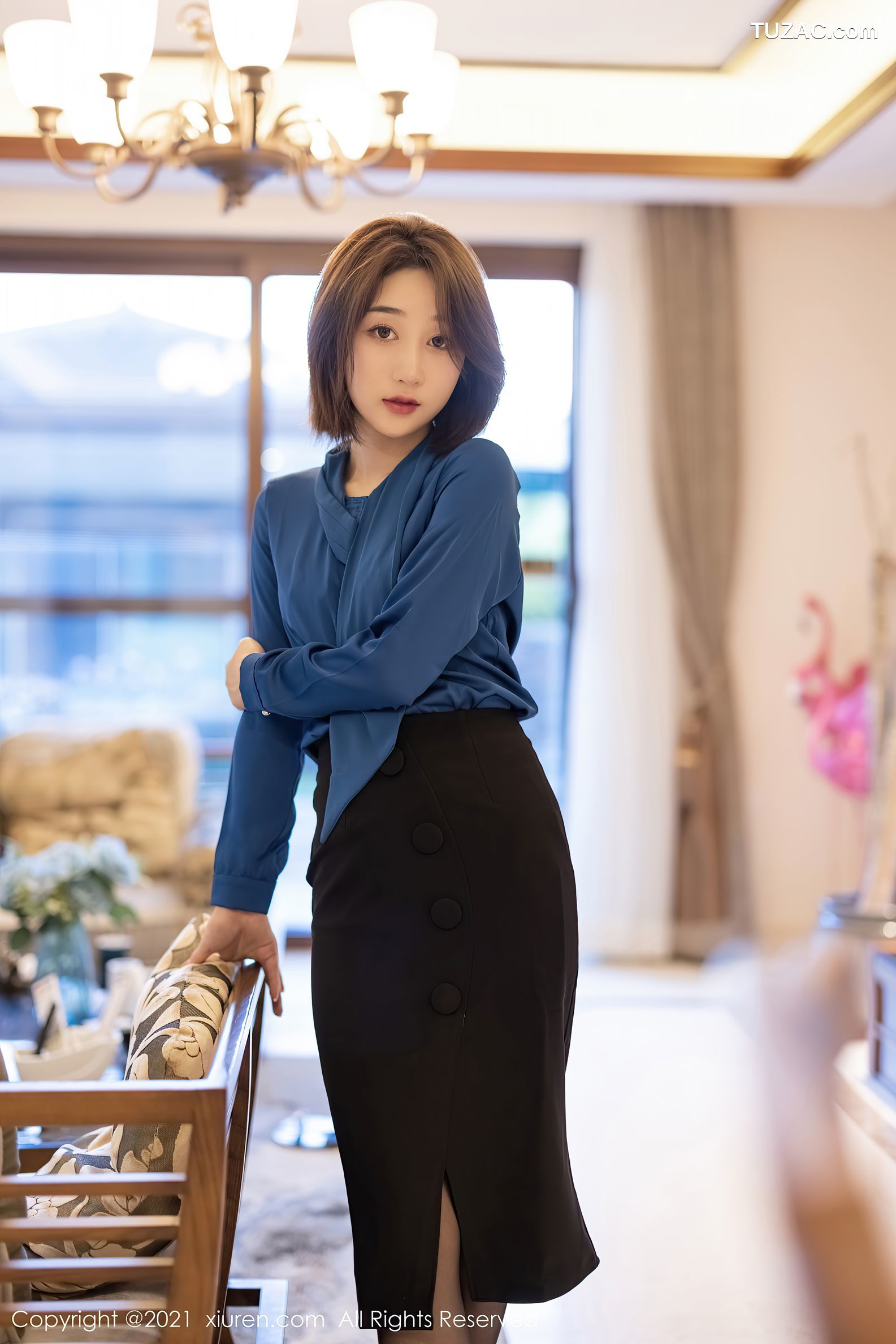 XiuRen秀人网-3182-九月生-职场秘书OL制服主题超薄黑丝-2021.03.09