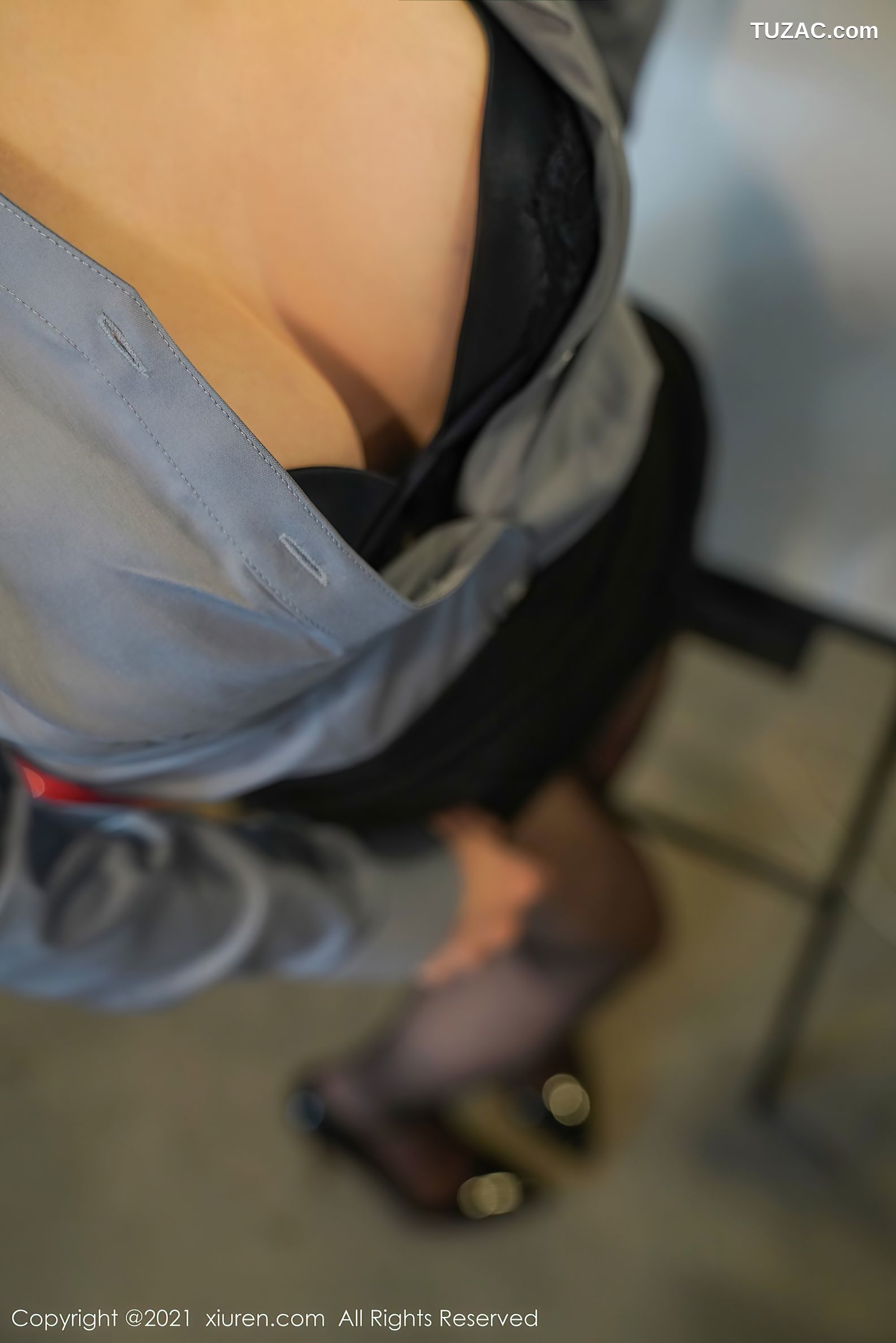 XiuRen秀人网-3203-周于希Sandy-消防培训剧情主题-灰衬衣黑色内衣-2021.03.15