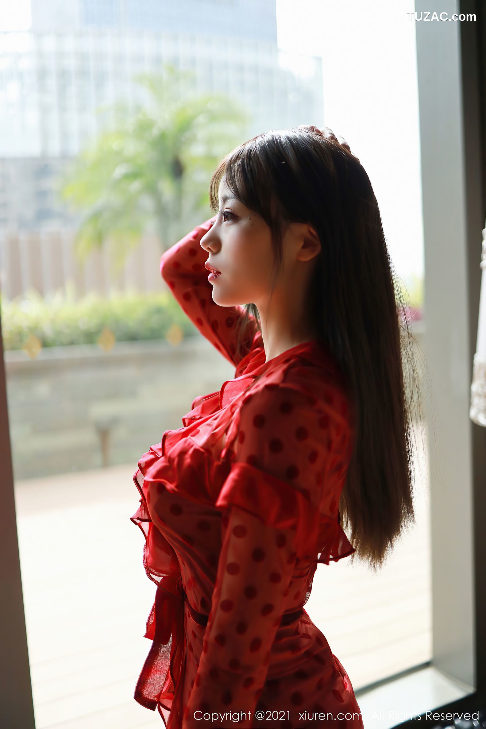 XiuRen秀人网-3217-佘贝拉bella-广州旅拍-红色连衣裙红色内衣-2021.03.18