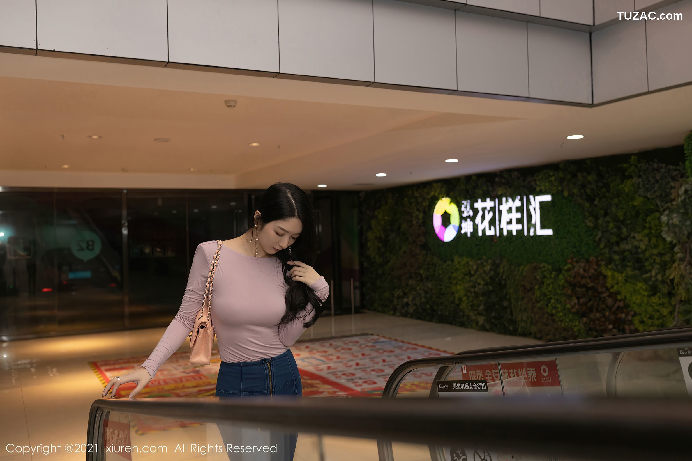 XiuRen秀人网-3227-Angela小热巴-尾随视觉主题连体衣黑丝-2021.03.22