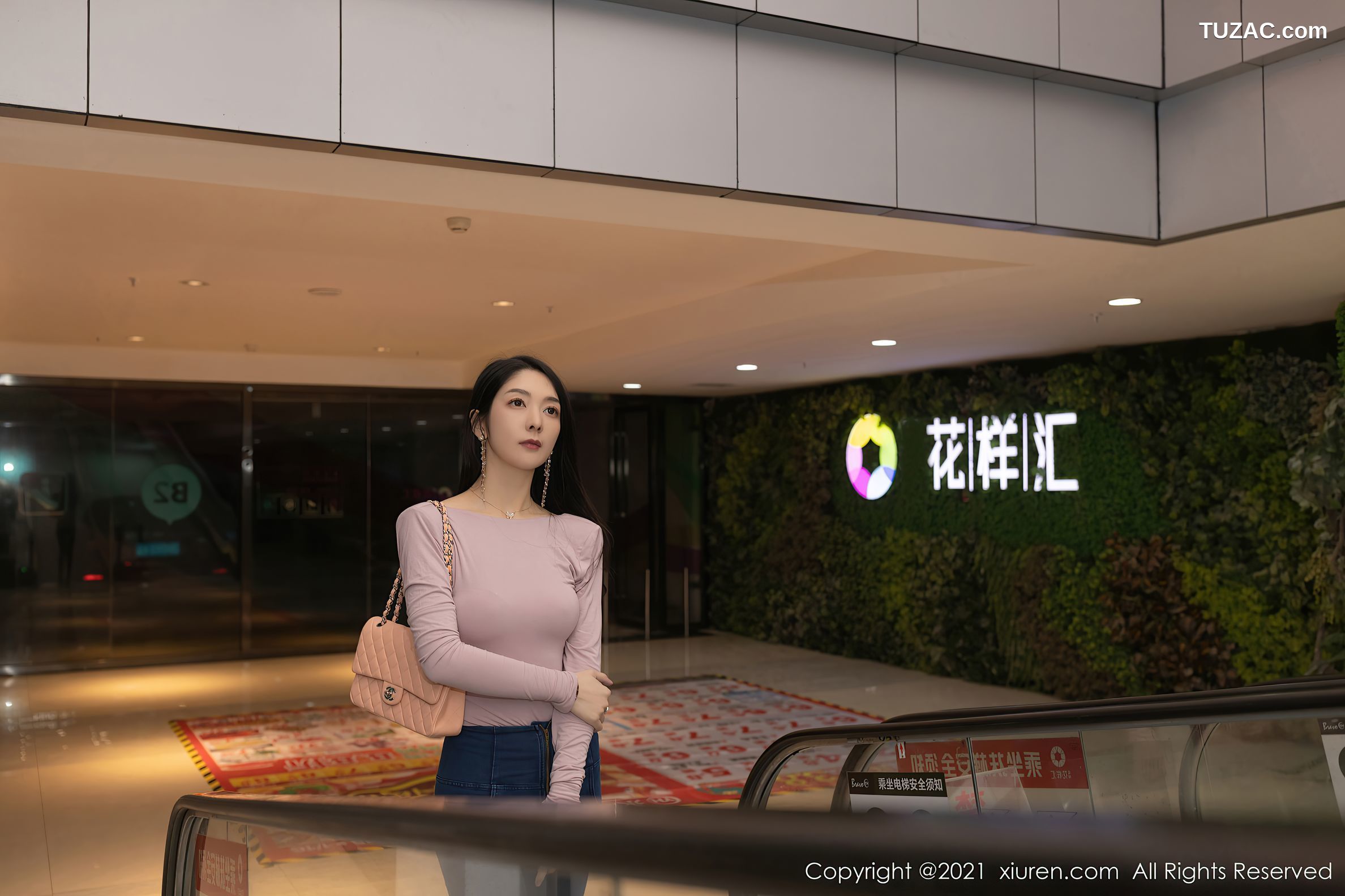 XiuRen秀人网-3227-Angela小热巴-尾随视觉主题连体衣黑丝-2021.03.22