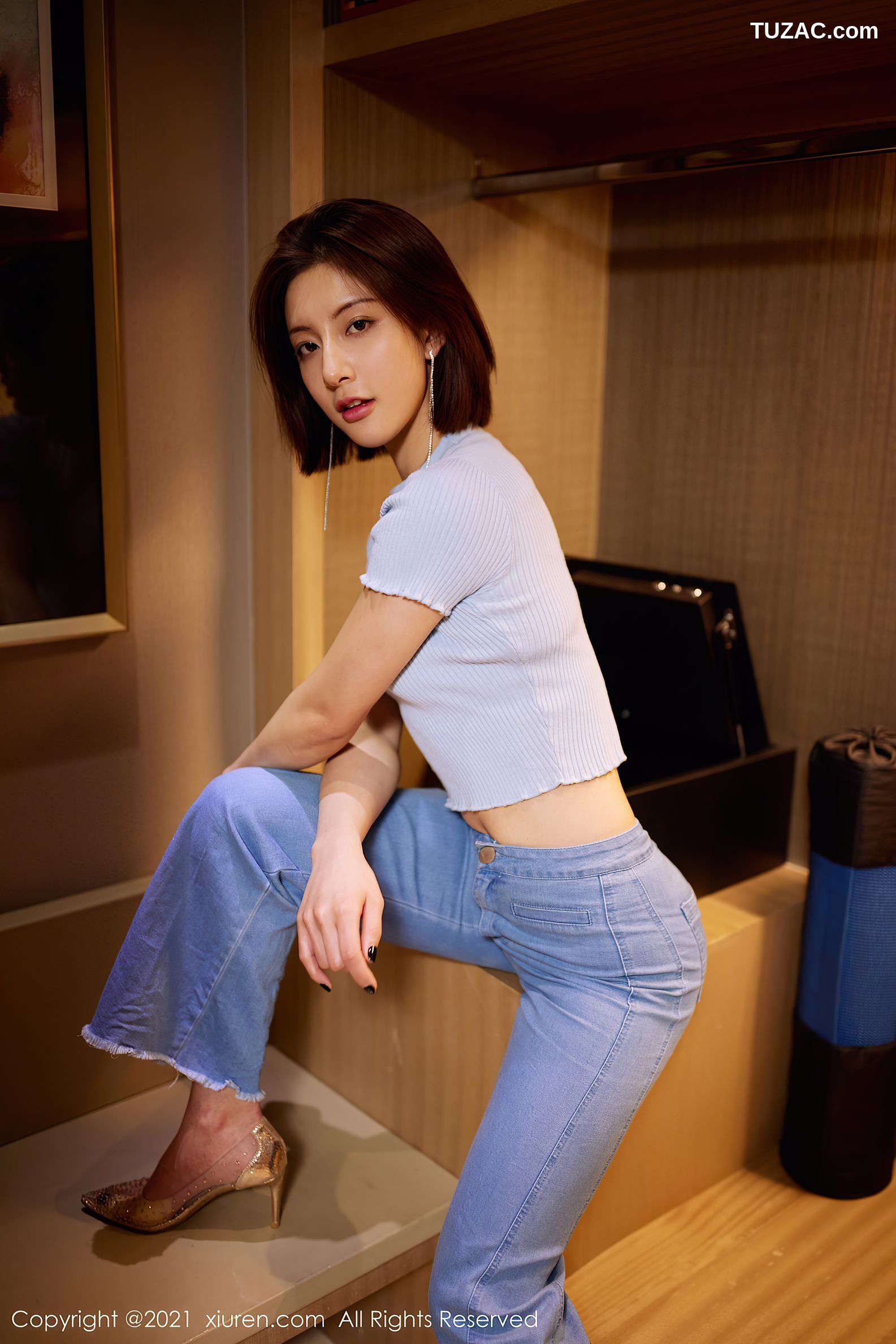 XiuRen秀人网-3229-林文文yooki-牛仔裤主题-性感内衣高挑身材-2021.03.22