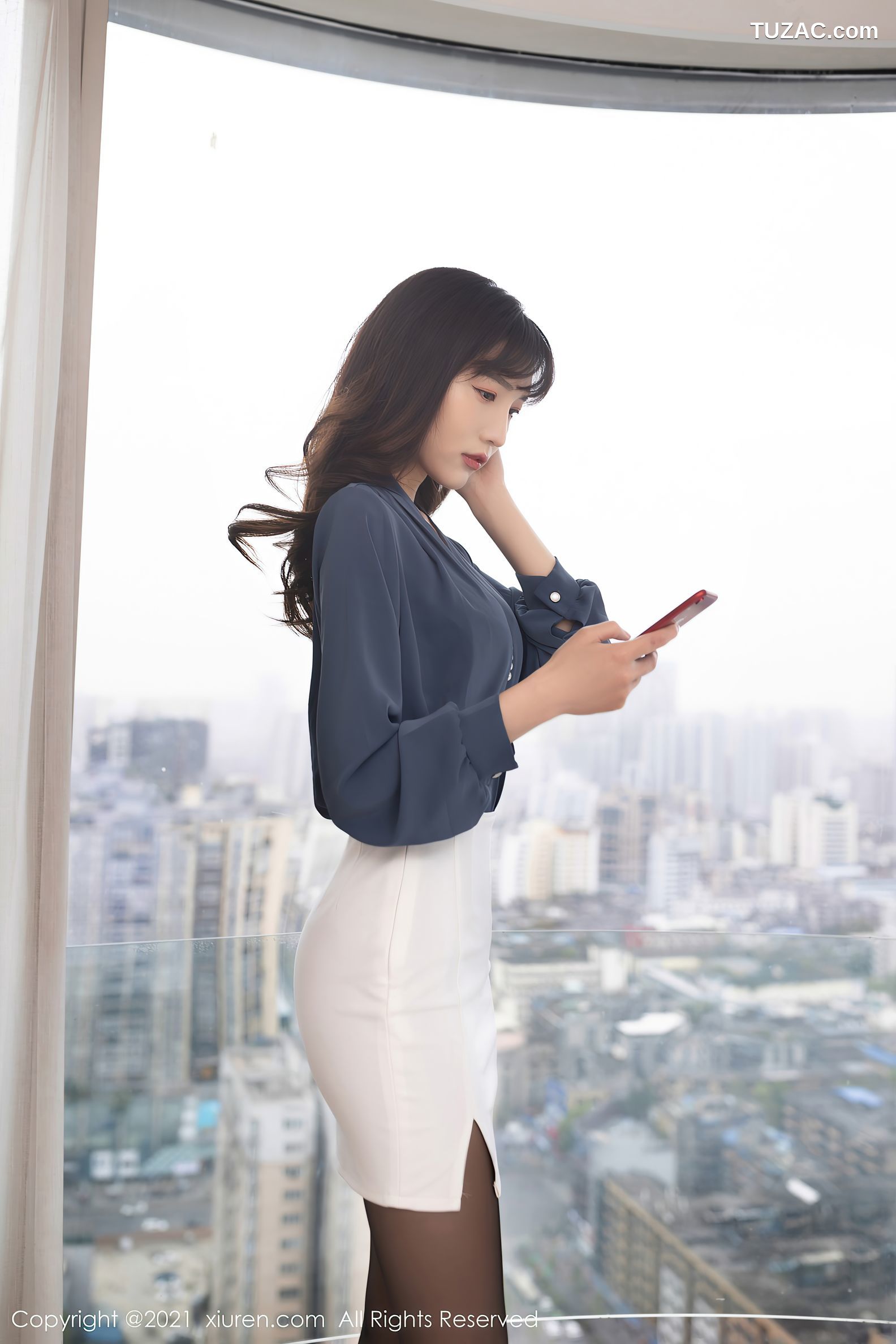 XiuRen秀人网-3246-陆萱萱-职场制服性感内衣超薄黑丝-2021.03.25