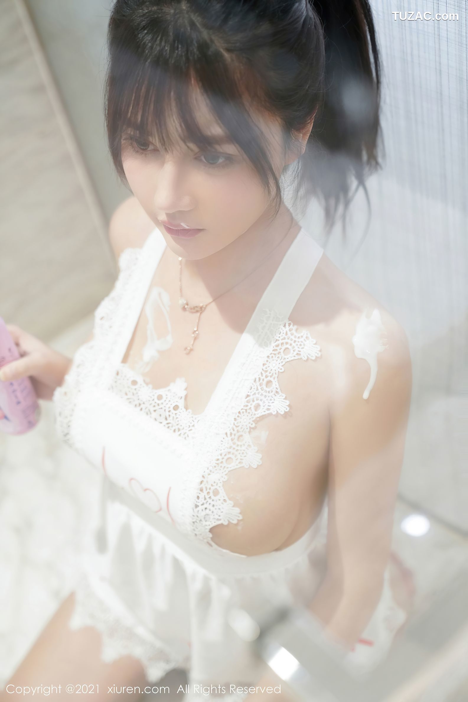 XiuRen秀人网-3302-萌奈子-白色情趣内衣主题真空火辣身材-2021.04.14