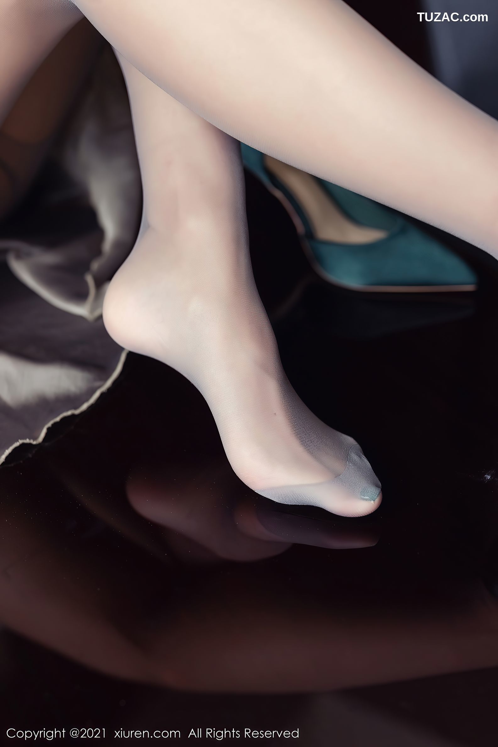 XiuRen秀人网-3343-蓝夏Akasha-薄透长裙超薄黑丝-2021.04.25