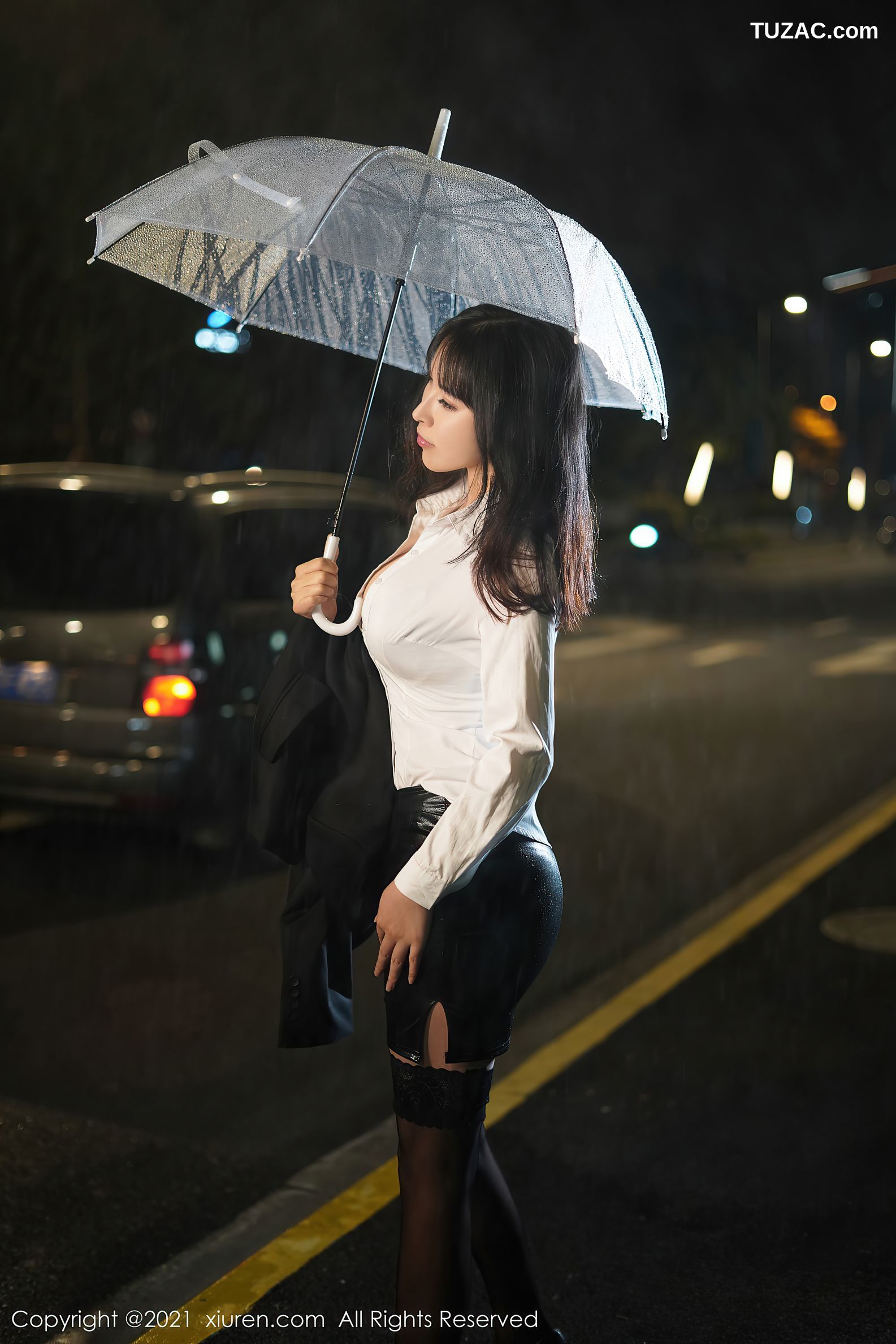 XiuRen秀人网-3383-乔漫妮mina-宾馆剧情主题浴室白衬衫蕾丝吊带袜湿身-2021.05.08