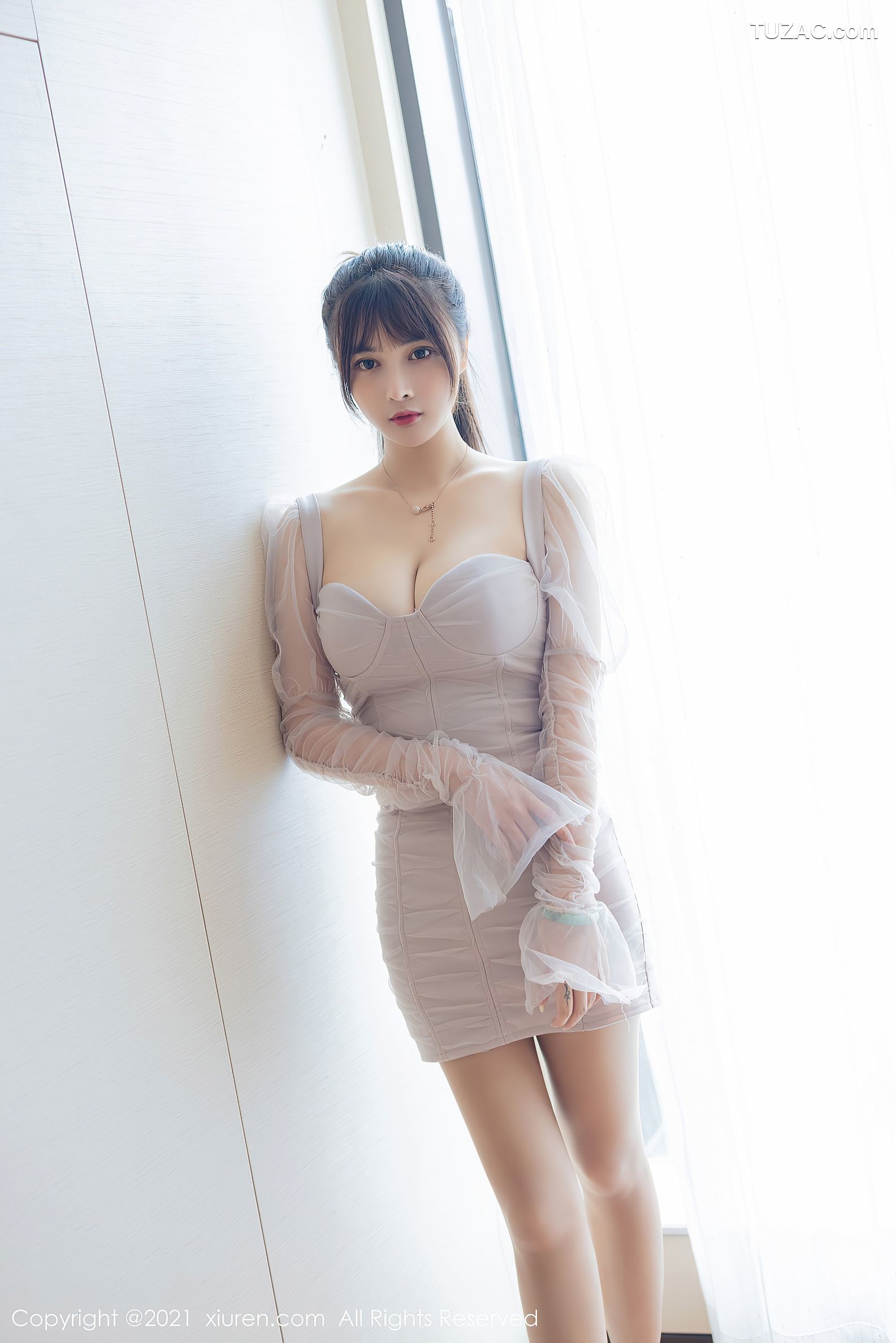 XiuRen秀人网-3418-萌奈子-深V礼裙性感内衣肉丝-2021.05.17