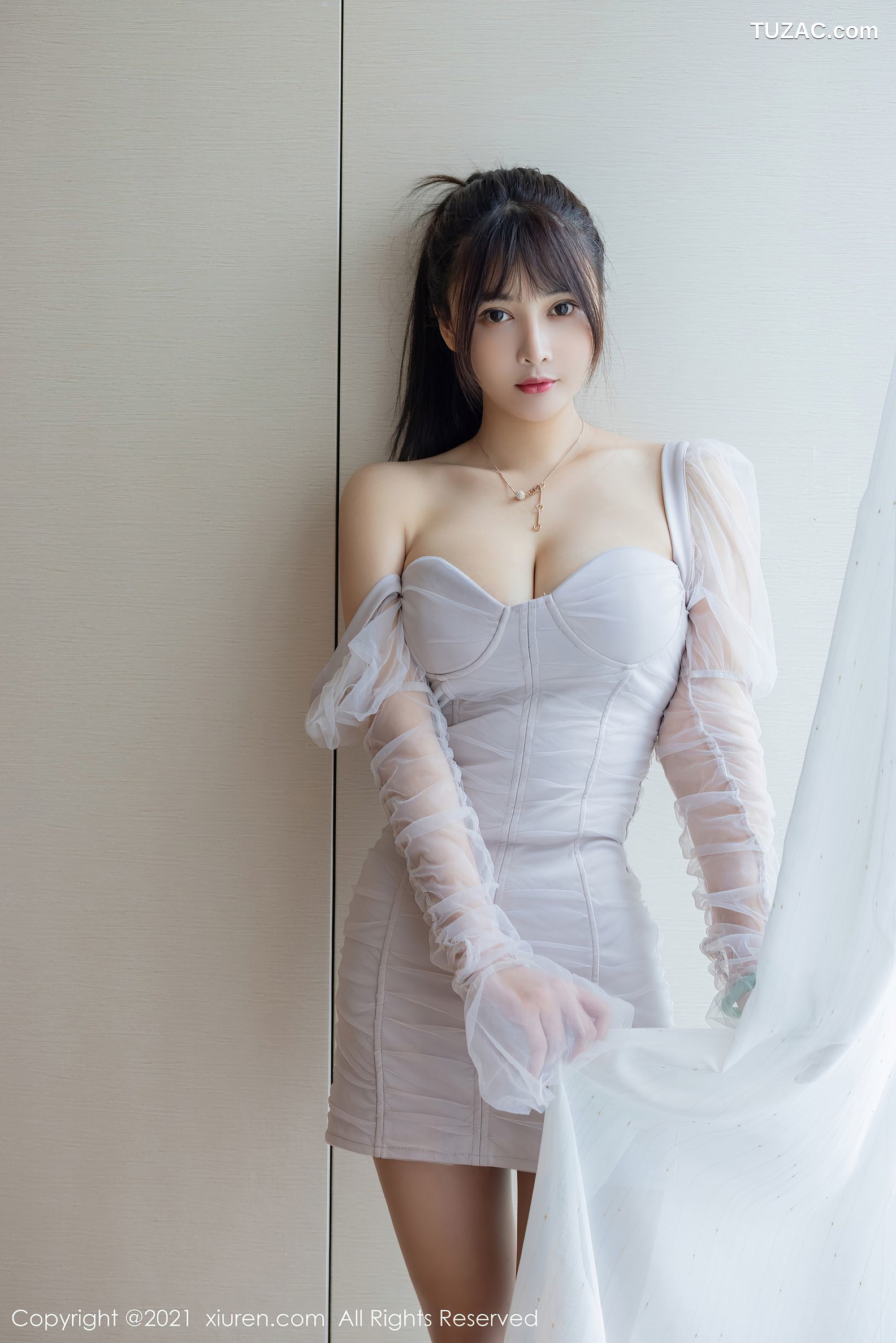 XiuRen秀人网-3418-萌奈子-深V礼裙性感内衣肉丝-2021.05.17