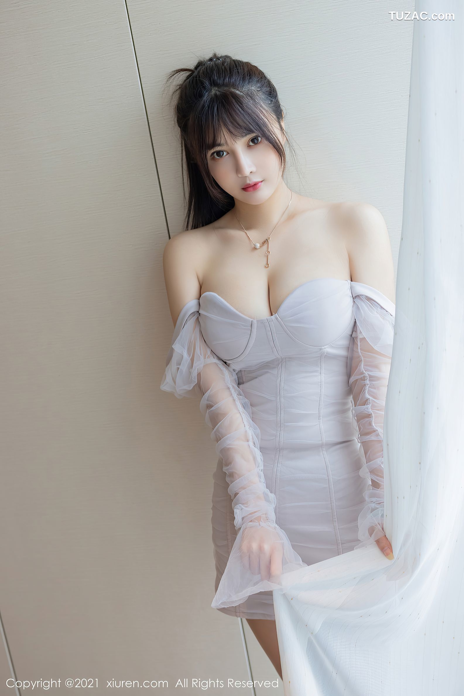 XiuRen秀人网-3418-萌奈子-深V礼裙性感内衣肉丝-2021.05.17