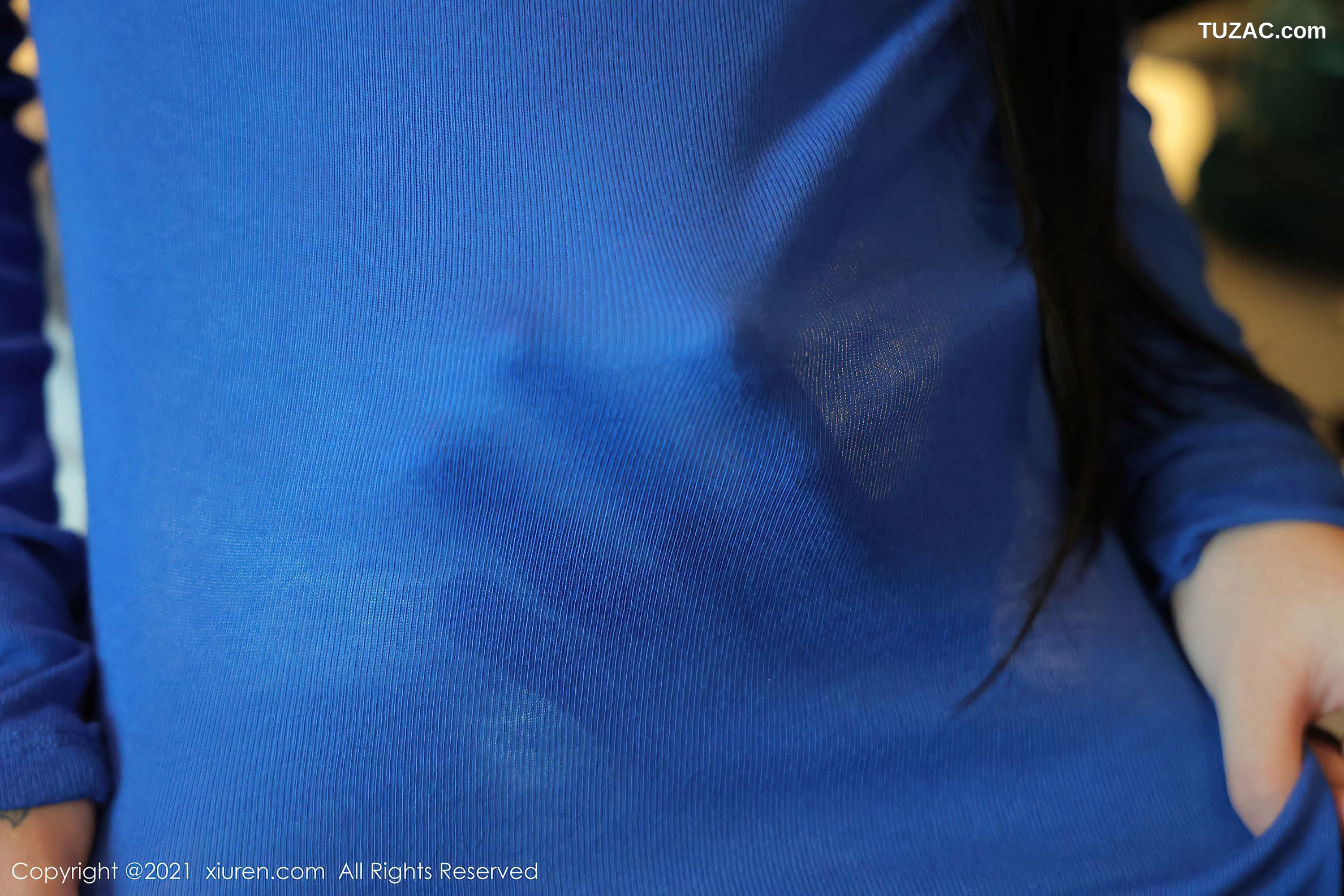 XiuRen秀人网-3458-美七Mia-剧情蓝T白裙真空肉丝-2021.05.25