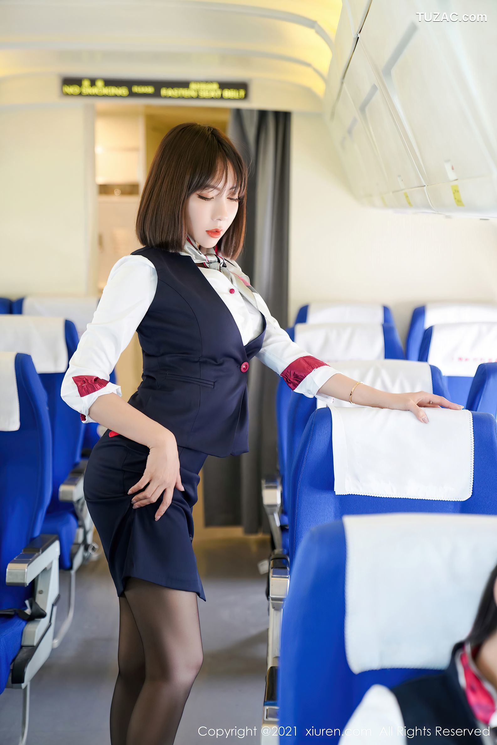 XiuRen秀人网-3506-果儿-葛征-性感空乘制服黑丝-2021.06.04