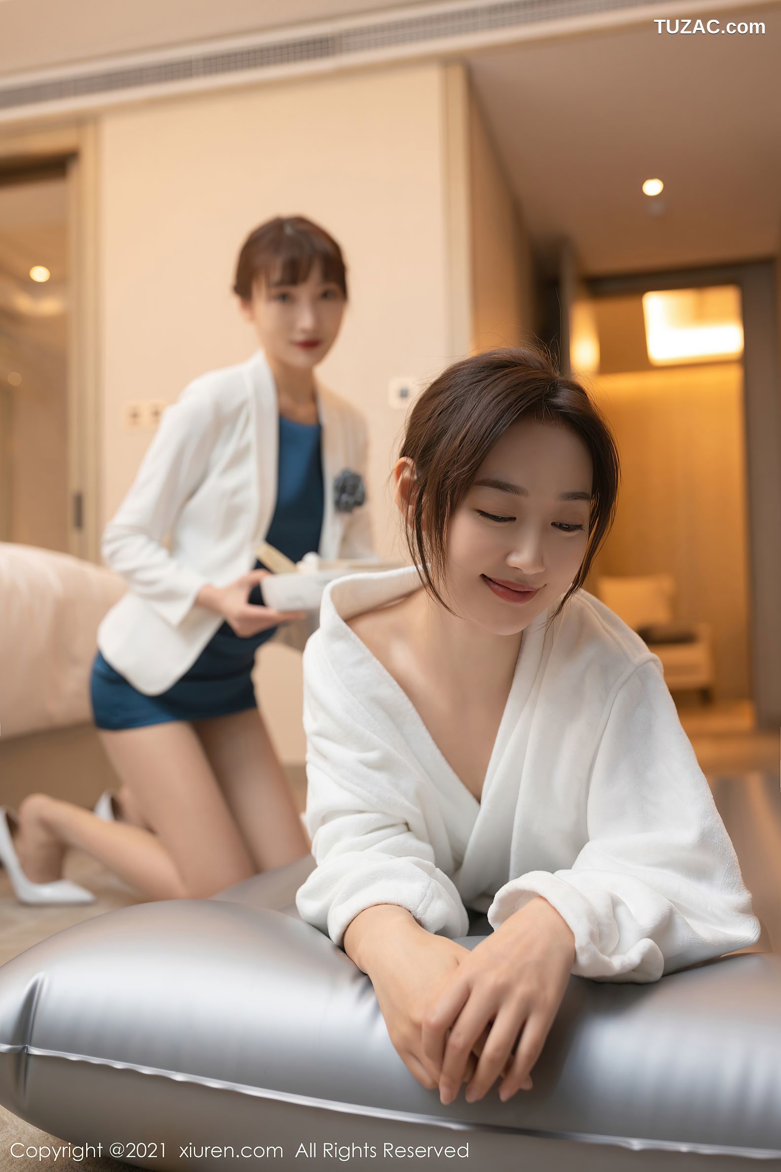 XiuRen秀人网-3527-唐安琪-陆萱萱-酒店SPA主题职业装内衣按摩-2021.06.09