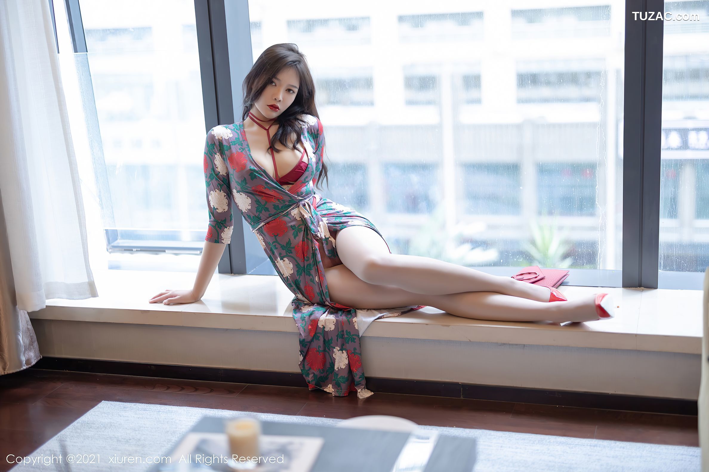 XiuRen秀人网-3562-娜比-红色情趣内衣肉丝-2021.06.21