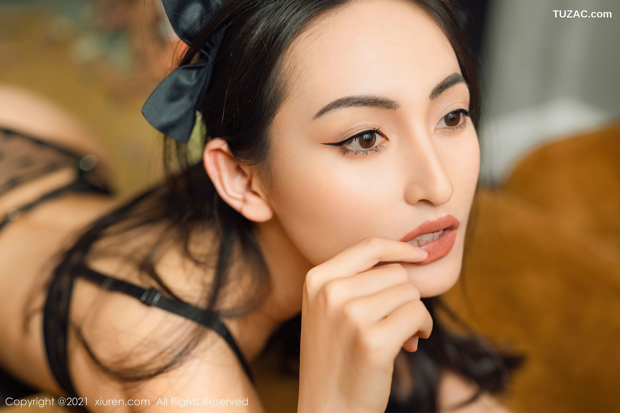 XiuRen秀人网-3628-陈舒羽-性感黑色内衣黑丝渔网-2021.07.06