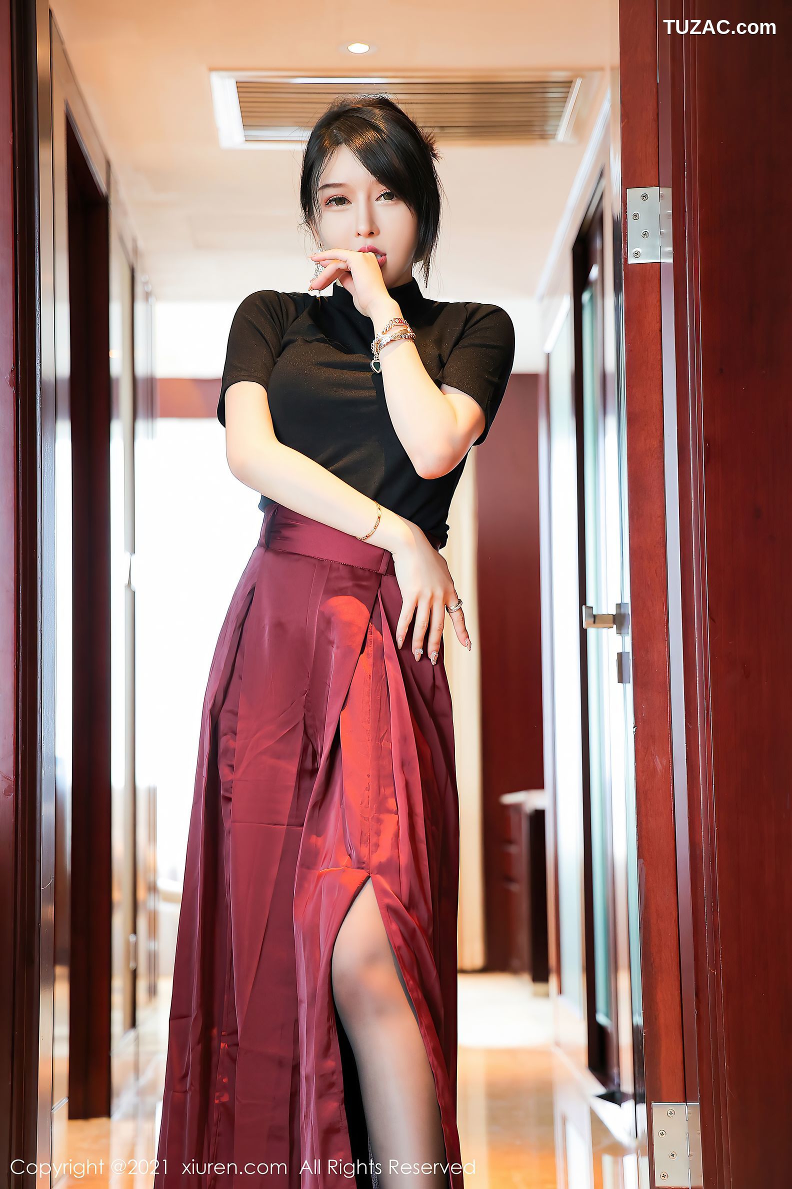 XiuRen秀人网-3641-玉兔miki-黑色蕾丝内衣-2021.07.08