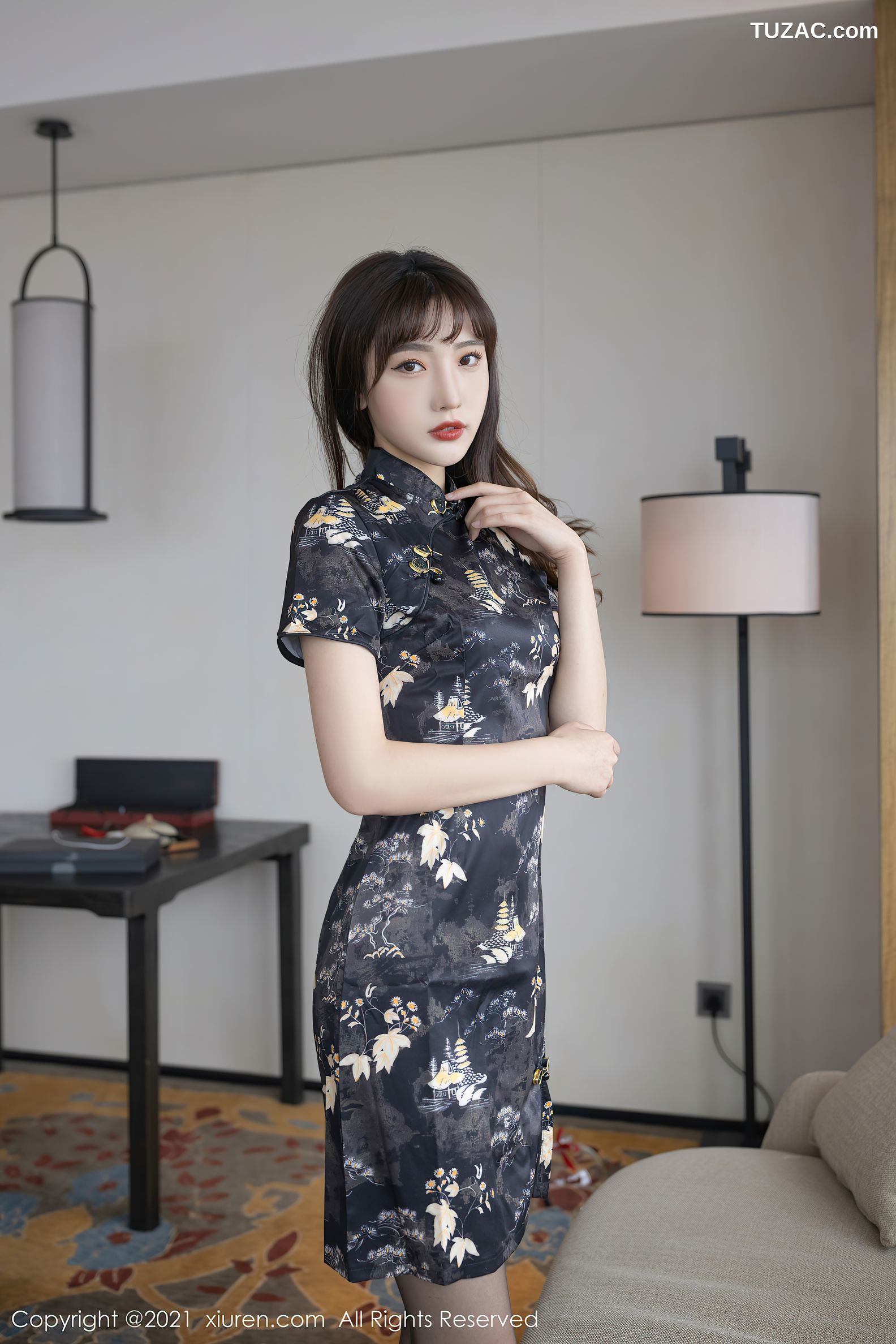 XiuRen秀人网-3674-陆萱萱-古韵旗袍性感红色内衣情趣捆绑迷人-2021.07.15