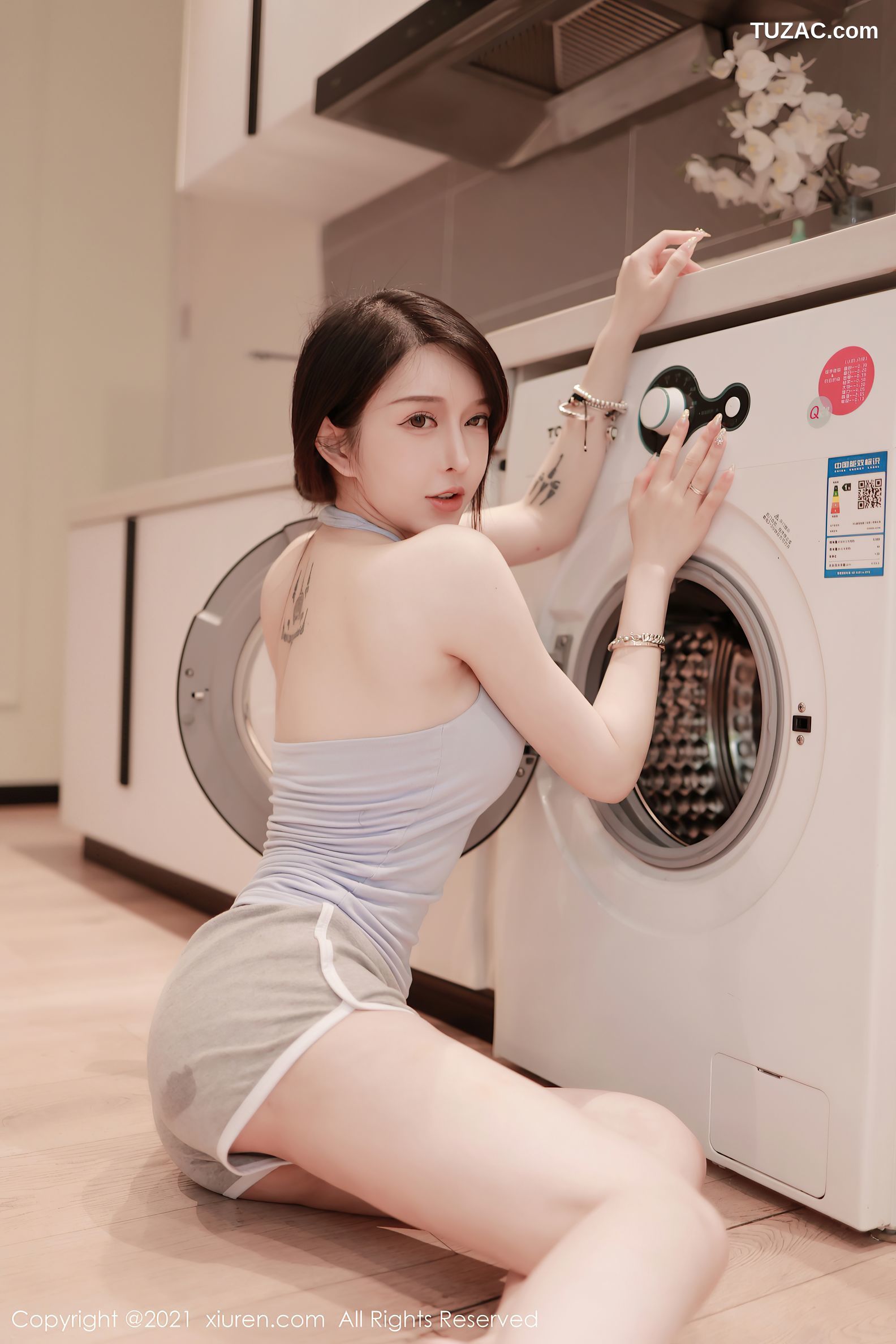 XiuRen秀人网-3706-玉兔miki-居家女友视觉主题性感运动内衣-2021.07.23