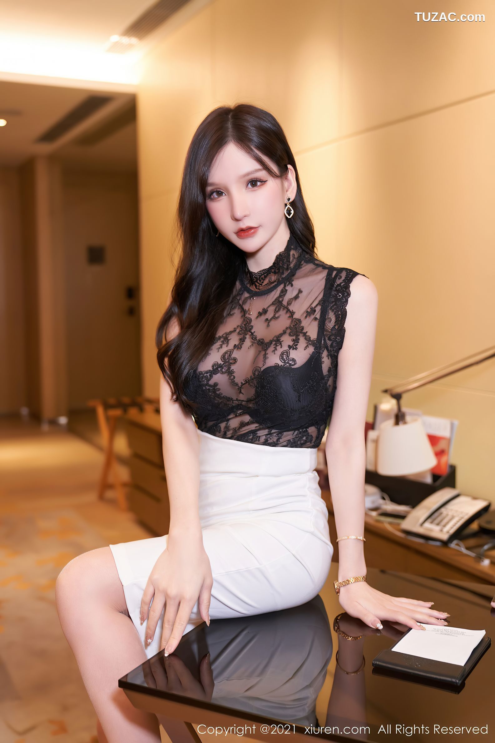 XiuRen秀人网-3746-周于希Sandy-复试剧情主题肉丝性感内衣-2021.08.02