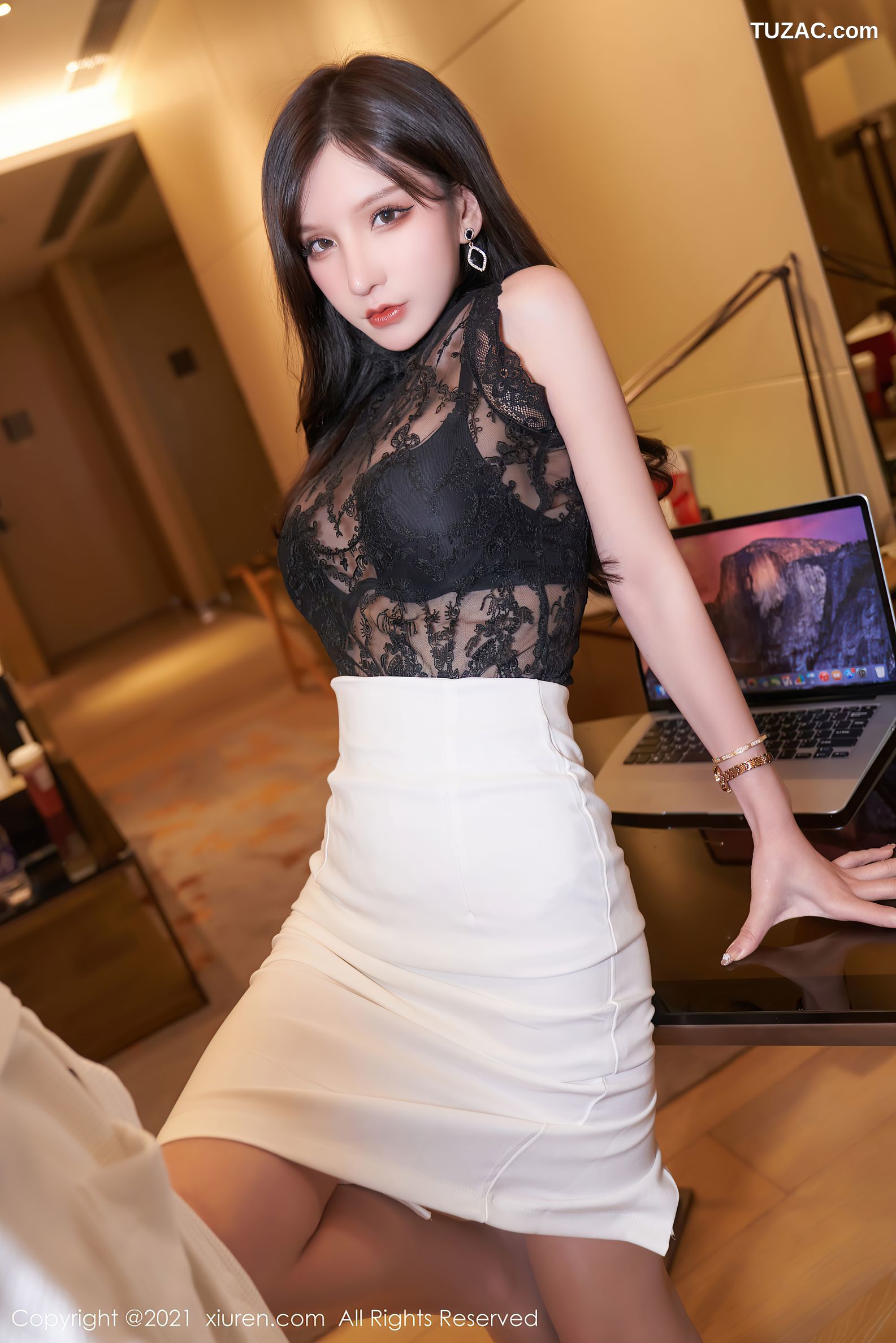 XiuRen秀人网-3746-周于希Sandy-复试剧情主题肉丝性感内衣-2021.08.02